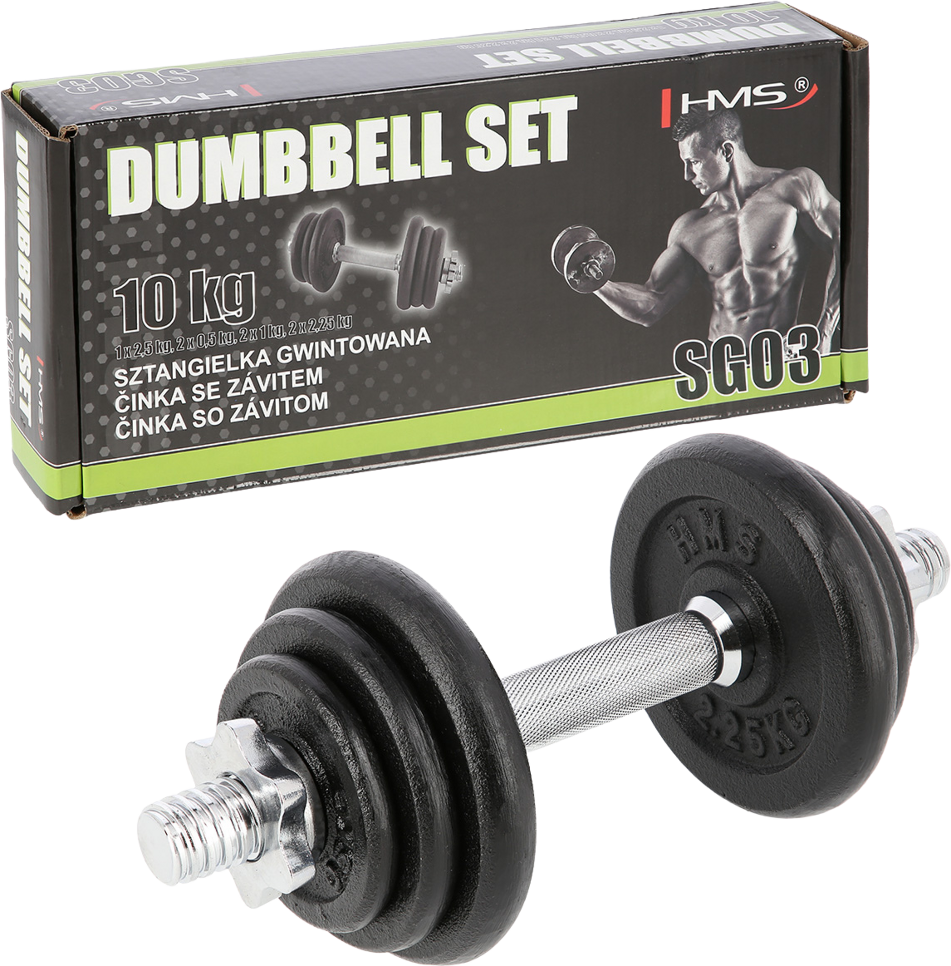 NORTHIX, Cast Iron Dumbbell, 10 Kg Weight