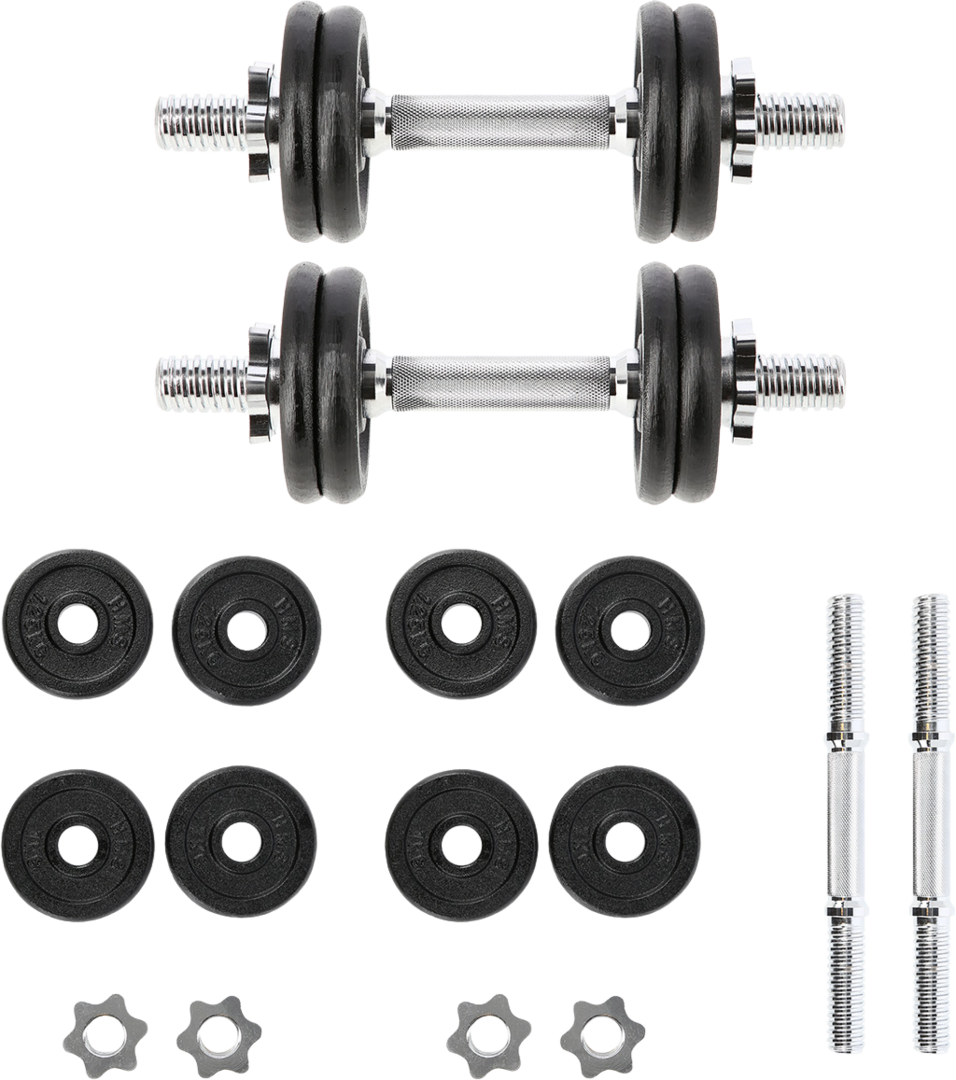 NORTHIX, Cast Iron Dumbbells, 2x7kg, Set Of 2