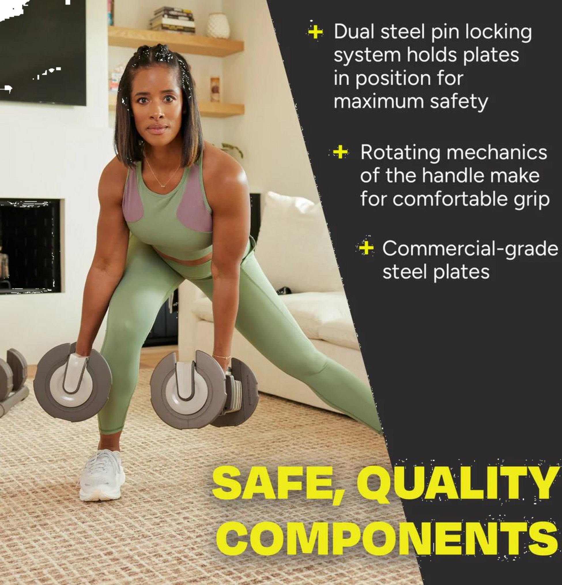 CENTR, Centr 5-50 Lbs Adjustable Dumbbell - Beige, 2x22,7 Kg (par), Justerbara Hantlar