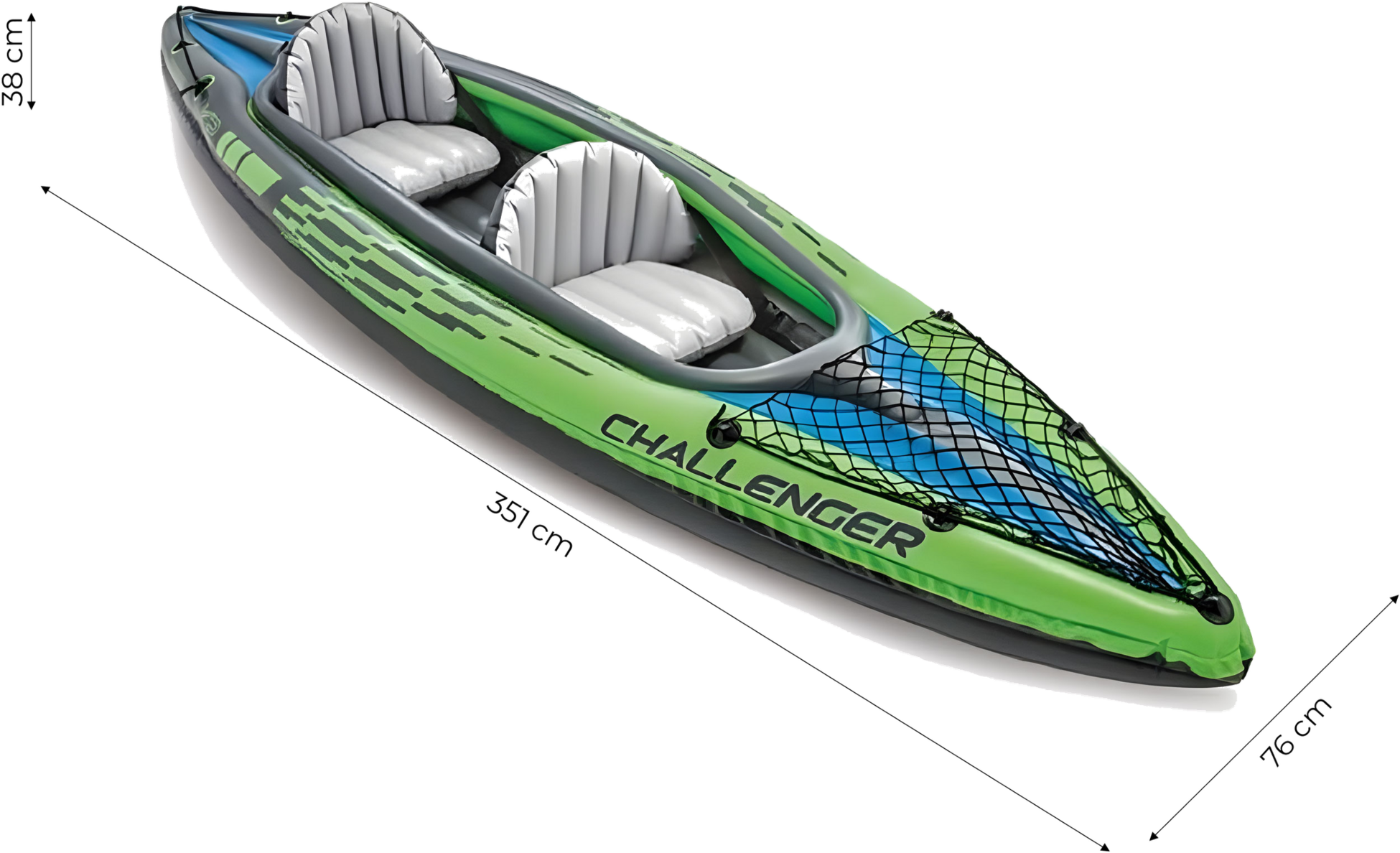 INTEX, Challenger K2 Inflatable Kayak For 2 People, Oars, Pump, Cover, Intex 68306