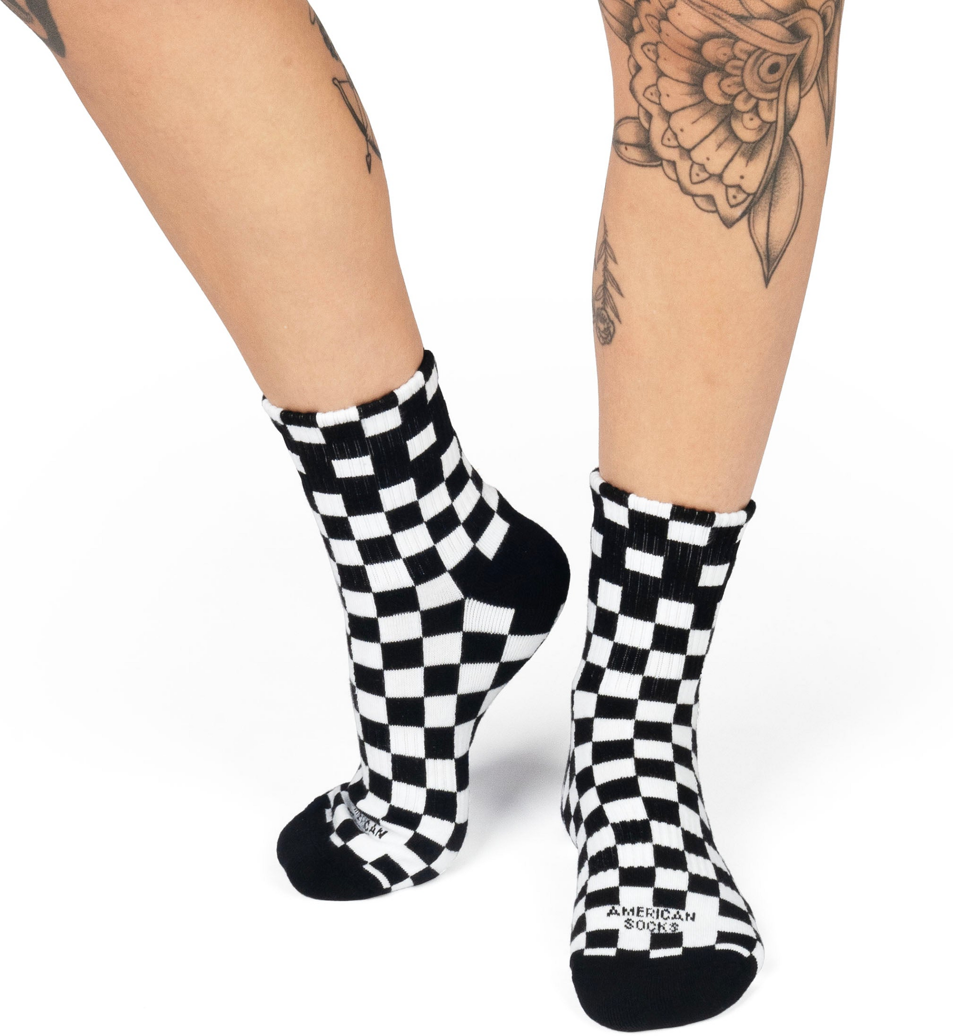 AMERICAN SOCKS, Checkerboard B/w - Ankle High