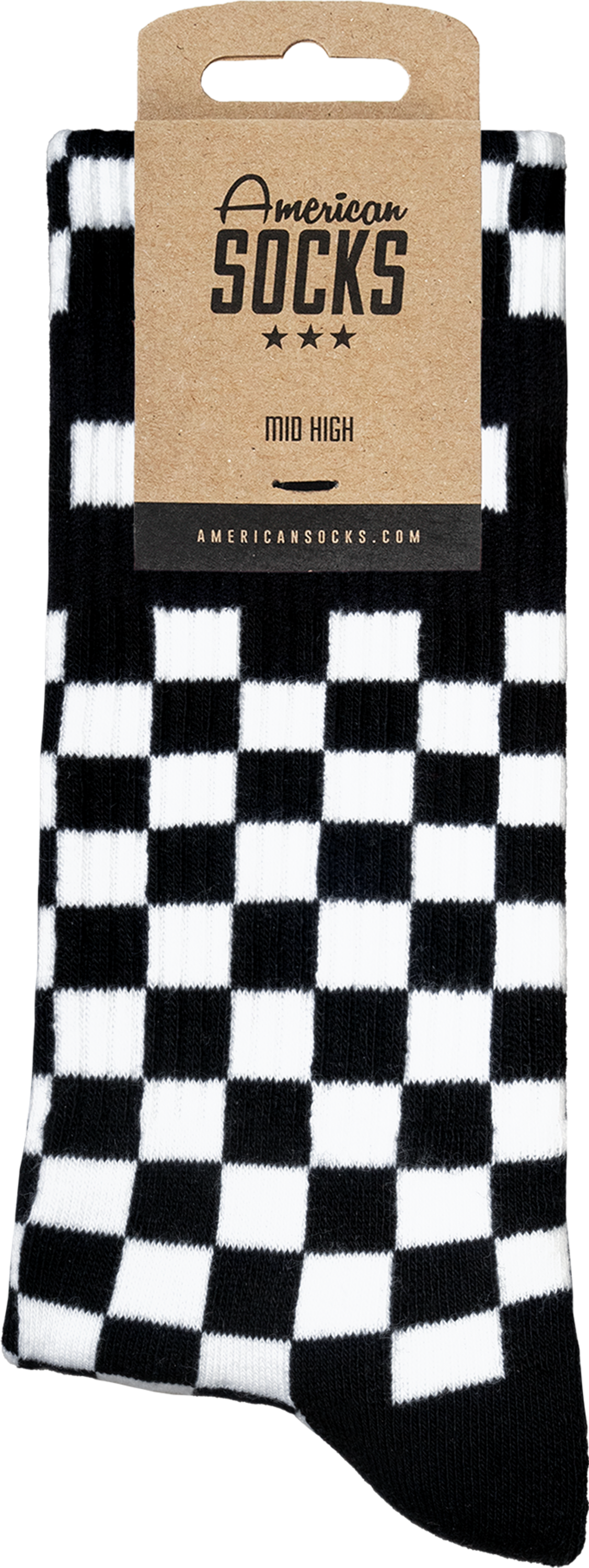 AMERICAN SOCKS, Checkerboard B/w - Mid High