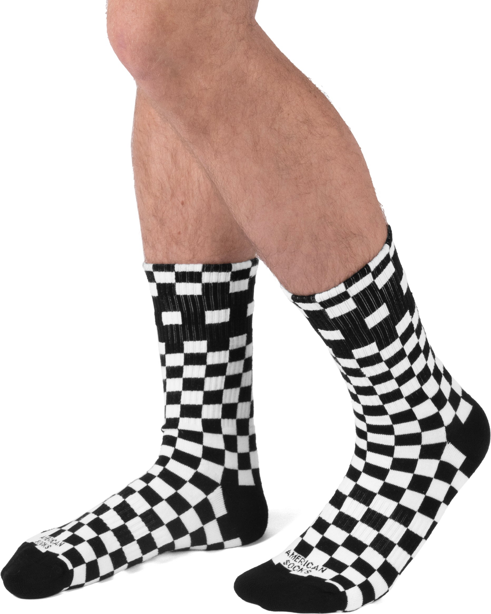 AMERICAN SOCKS, Checkerboard B/w - Mid High