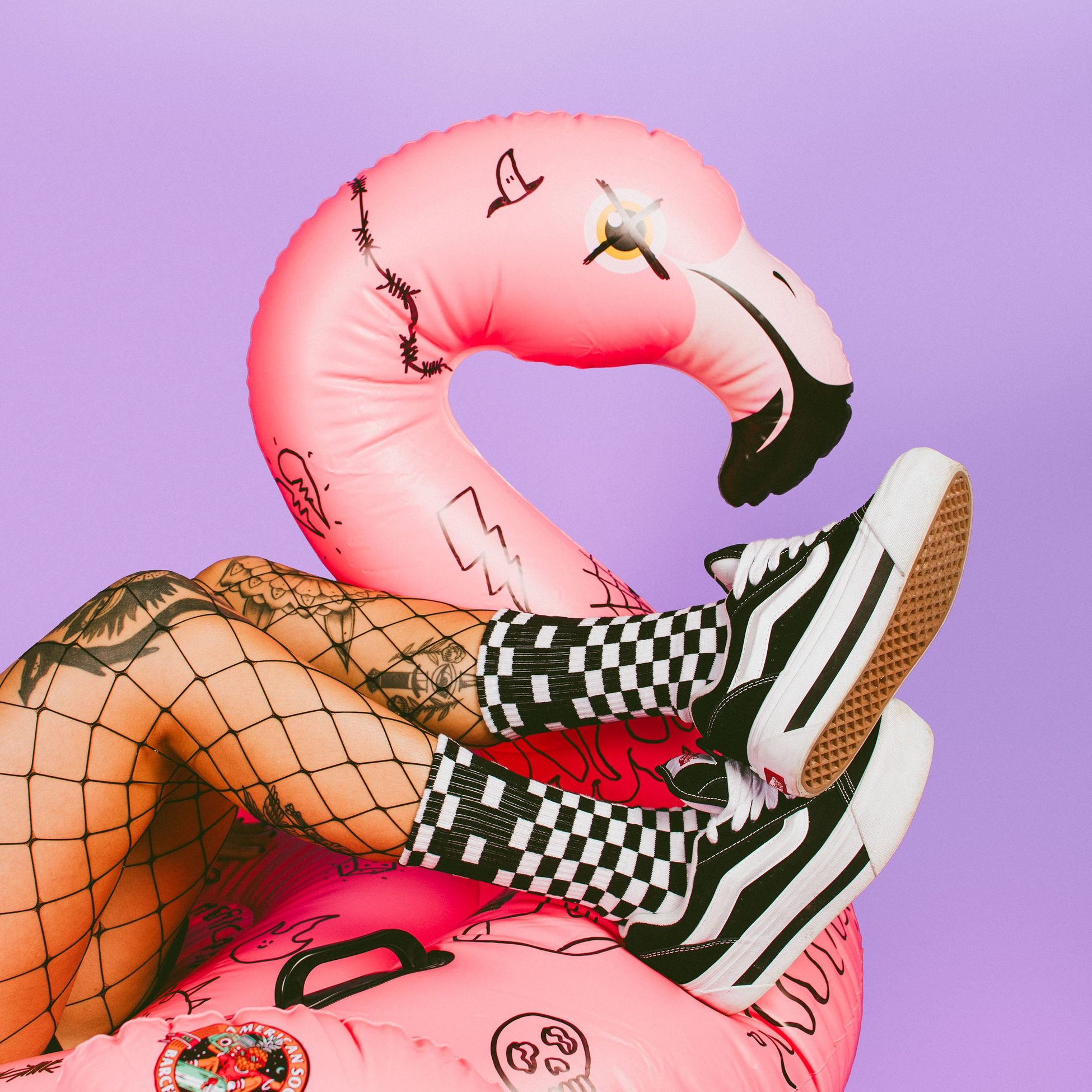 AMERICAN SOCKS, Checkerboard B/w - Mid High