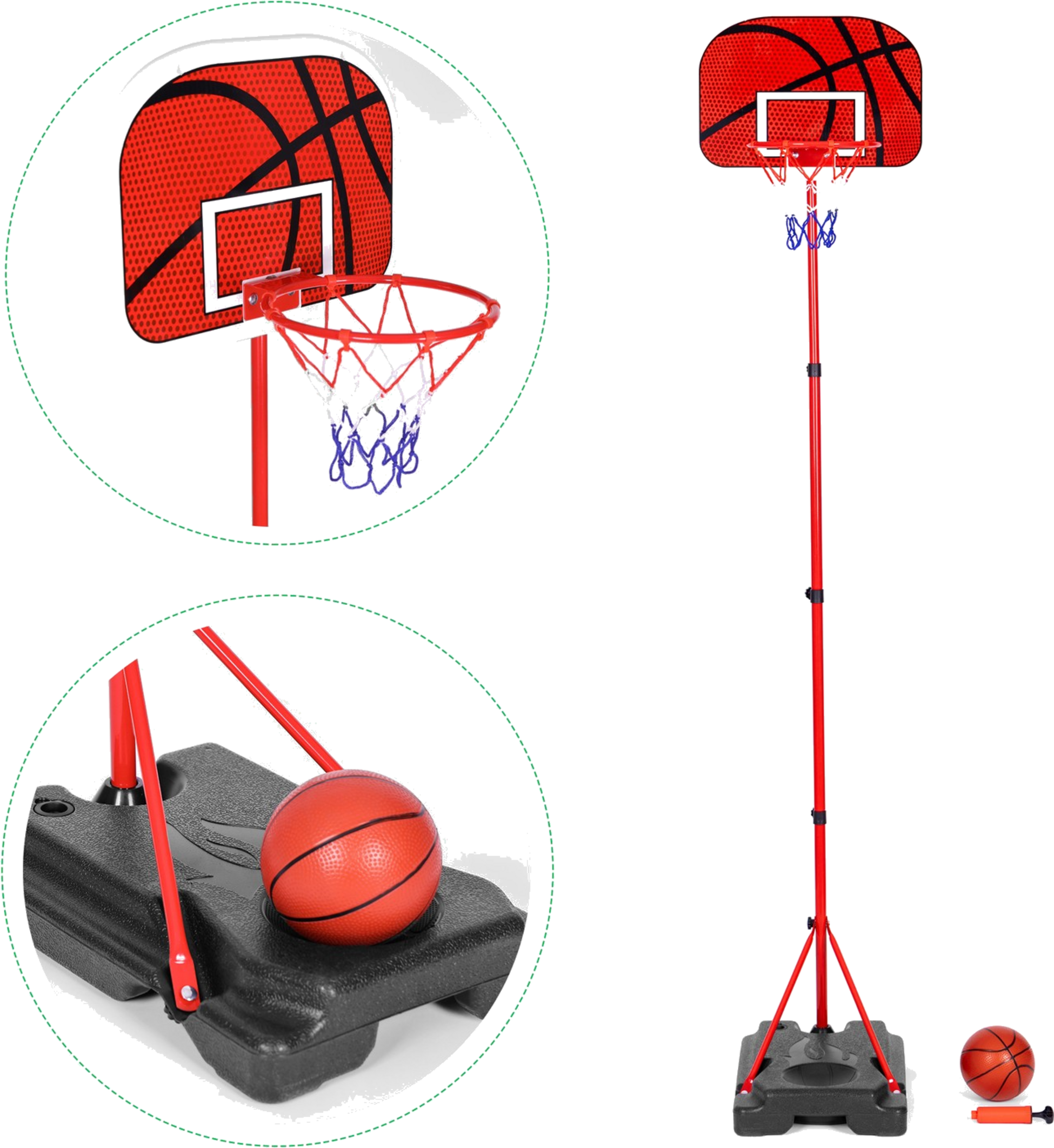 B2X, Children's Basketball Hoop, Adjustable Height, Ball Pump
