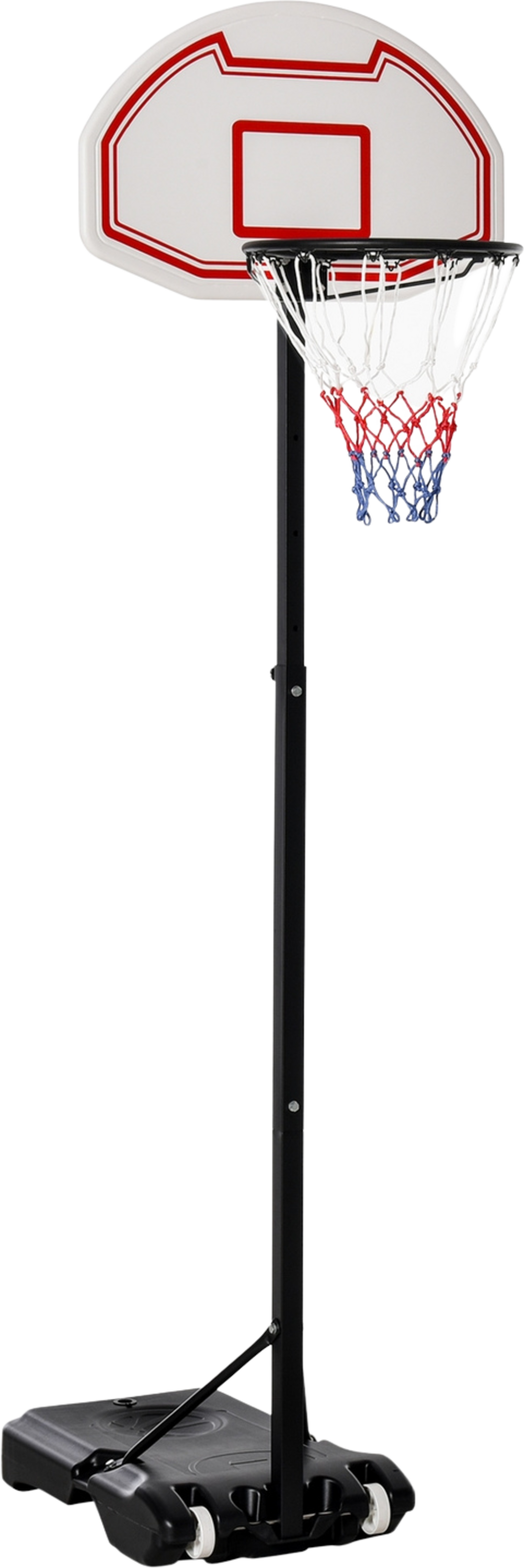 NORTHIX, Children's Basketball System Rollable Height Adjustable 194-249cm Water Fillable Pe Steel Black