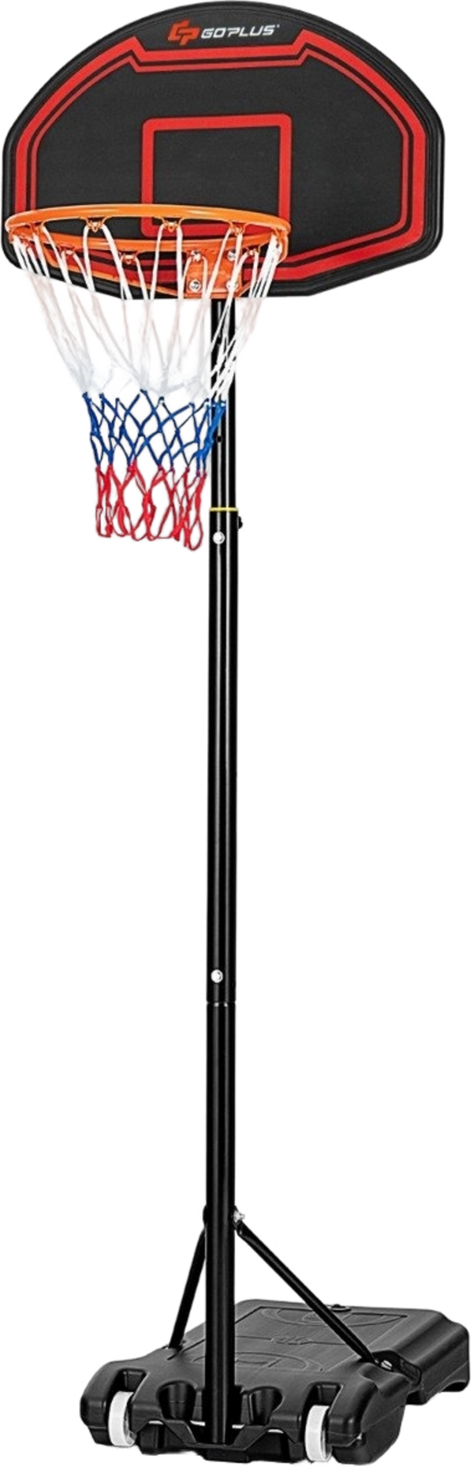 NORTHIX, Children's Height Adjustable Basketball Stand For Indoor And Outdoor Use Black + Red