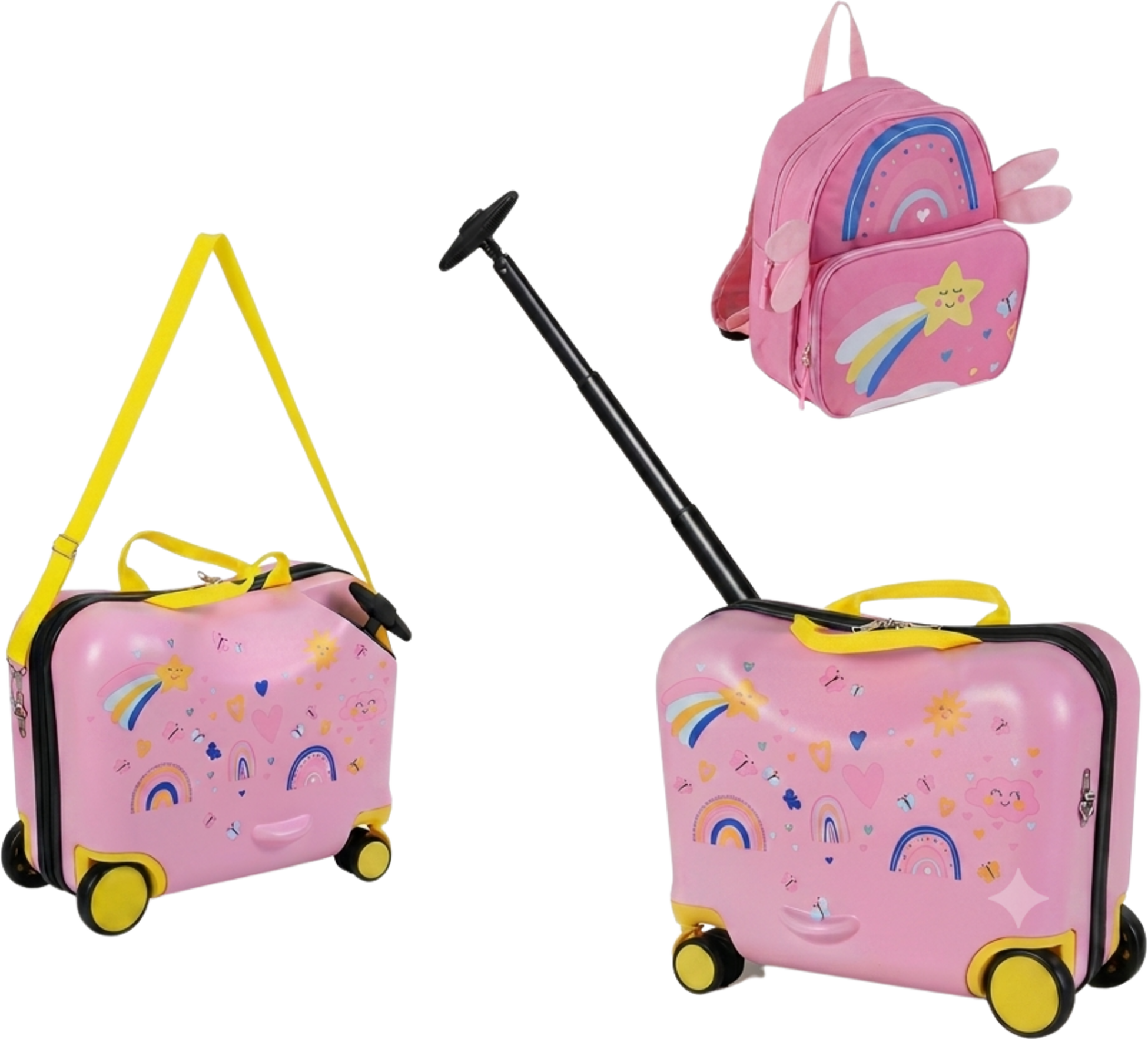 NORTHIX, Children's Luggage Set: 47cm Ride-on Suitcase  30cm Backpack