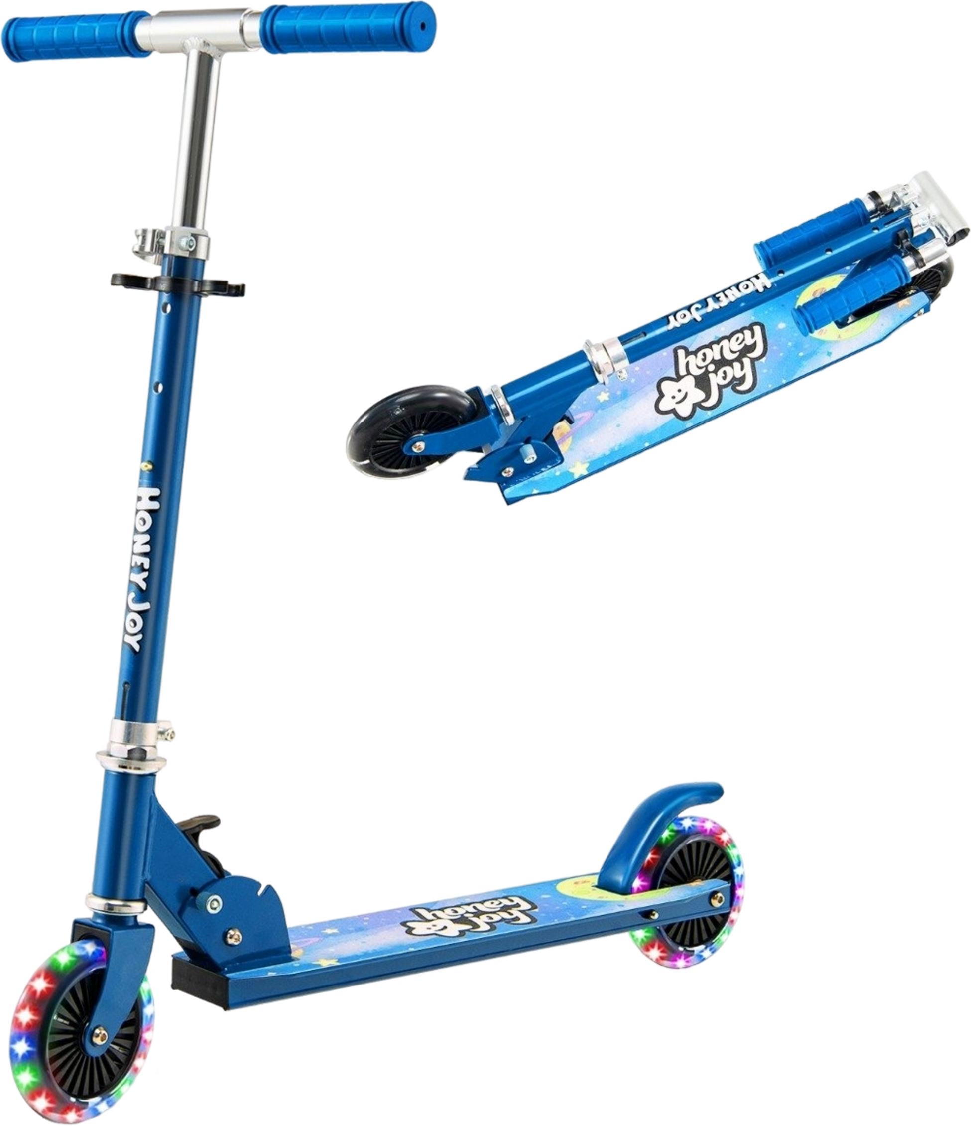 B2X, Children's Scooter 2 Wheel Kick Scooter With Flashing Wheels Stand And Cruise Toddler Toy