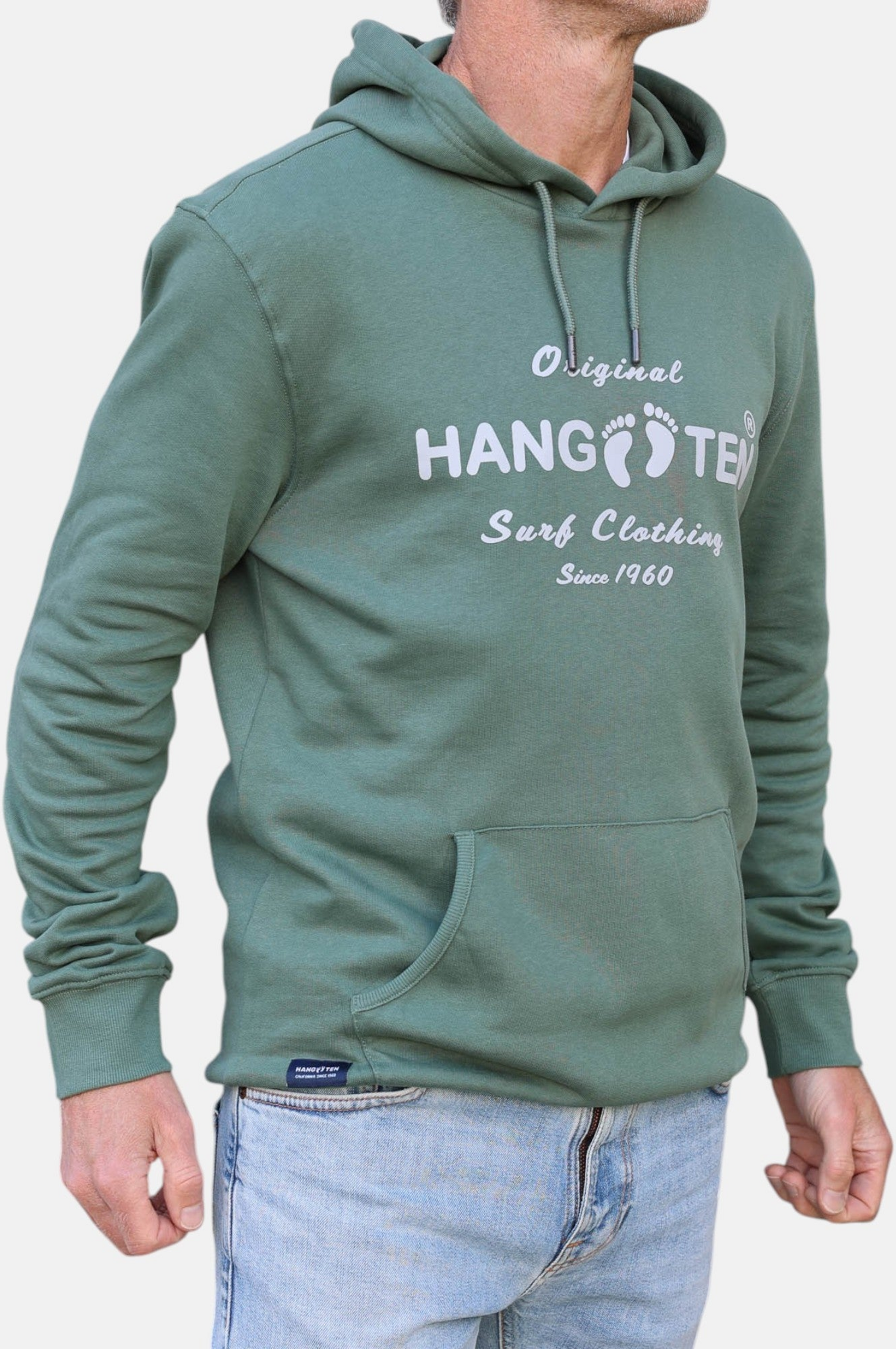 HANG TEN, Classic Logo Organic Cotton Hoodie