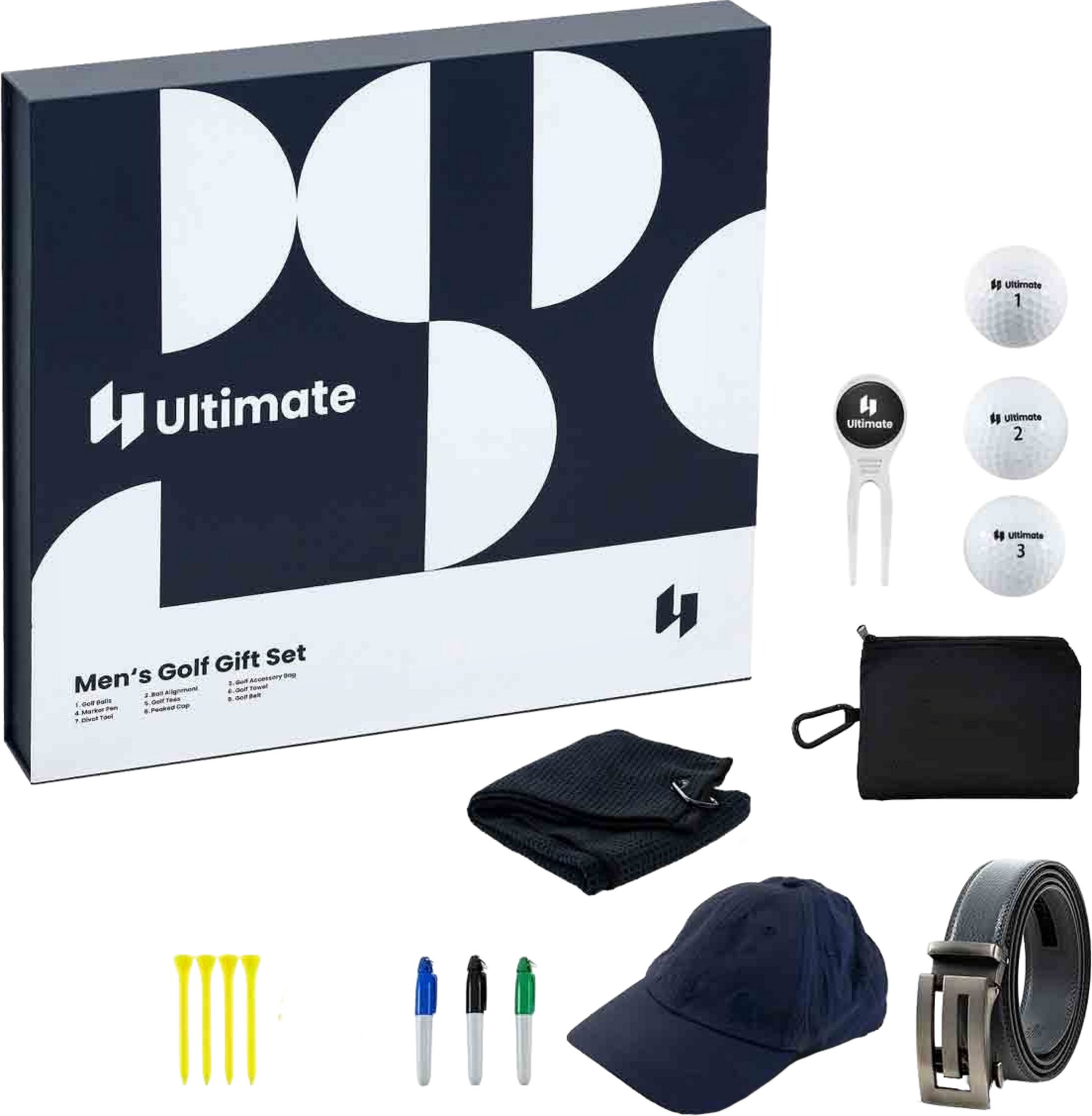 B2X, Complete Golf Gift Set For Men Golf Accessories Set Of 3 Golf Balls Golf Gift In Gift Box