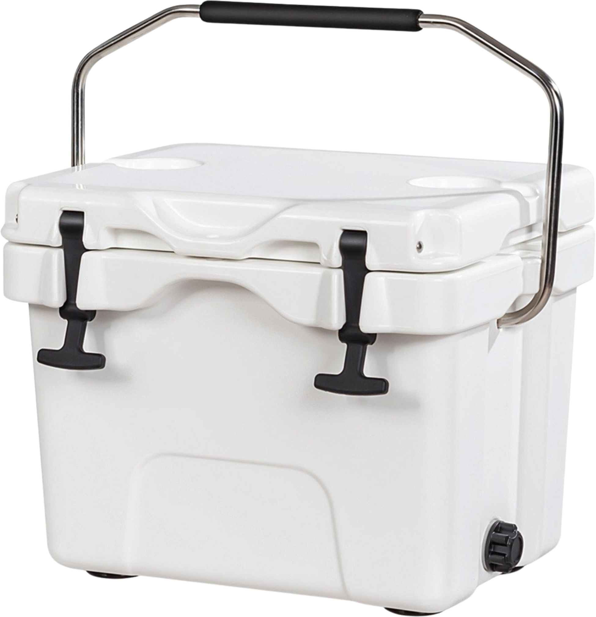 NORTHIX, Cool Box With 15 L Capacity Ice Chest With Handle Drain Plug  2 Drink Holders White