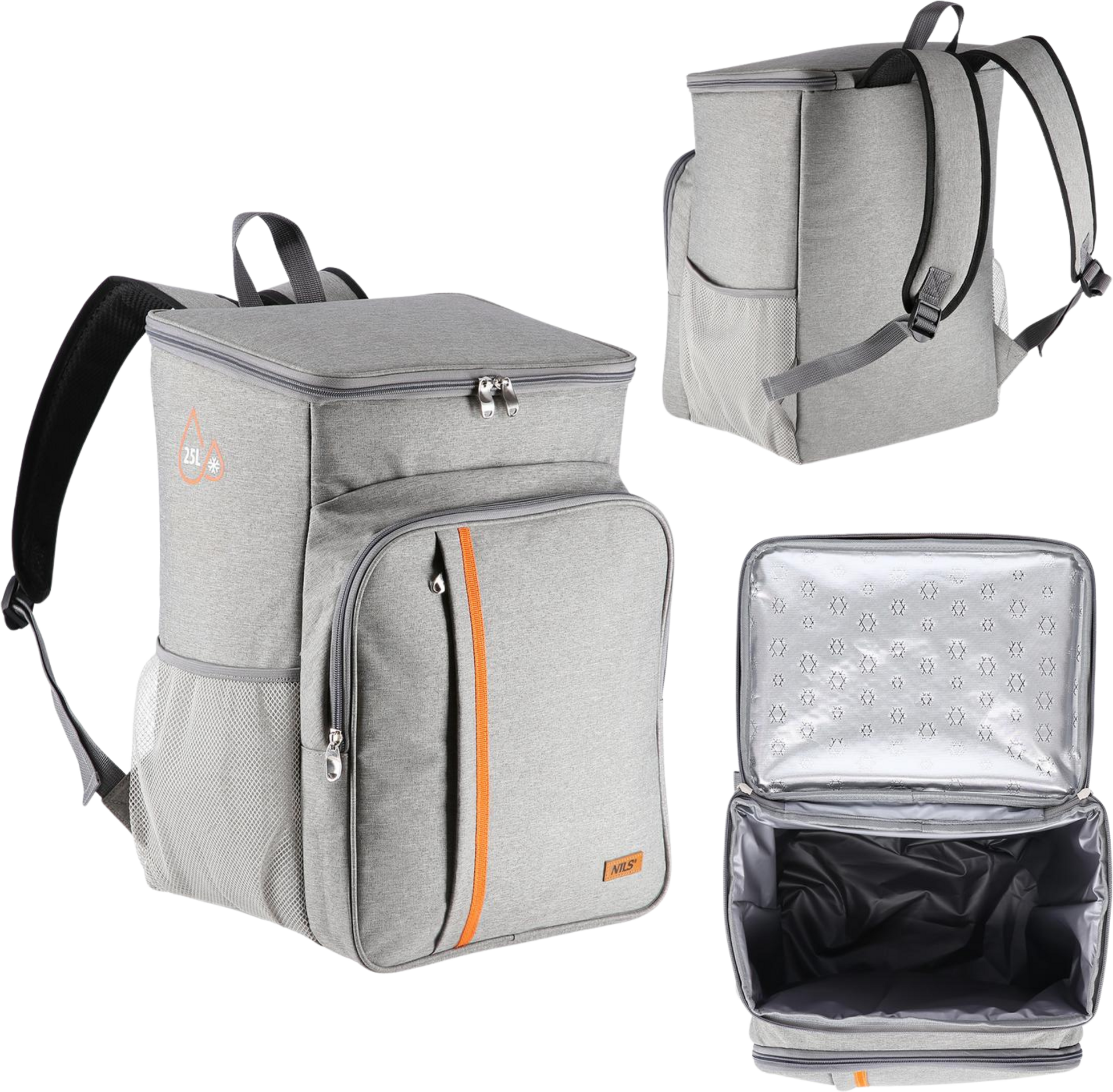 NORTHIX, Cooler Backpack, Gray, 25l Capacity