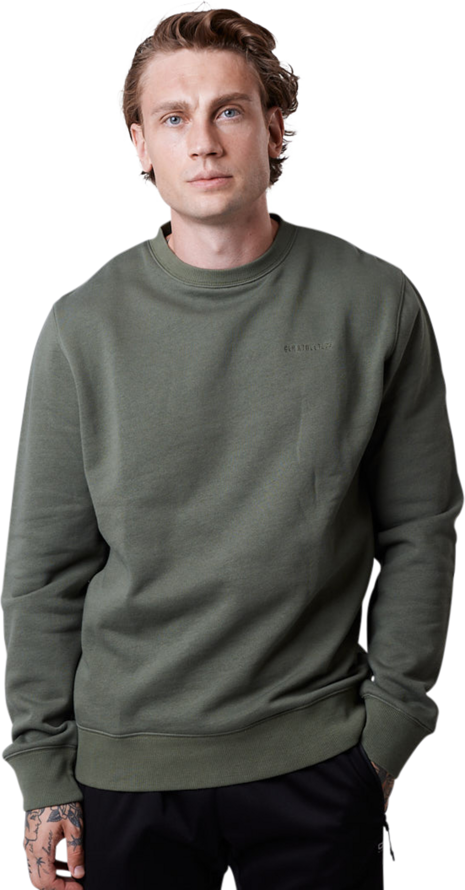 CLN ATHLETICS, Core Crewneck Men Moss Green