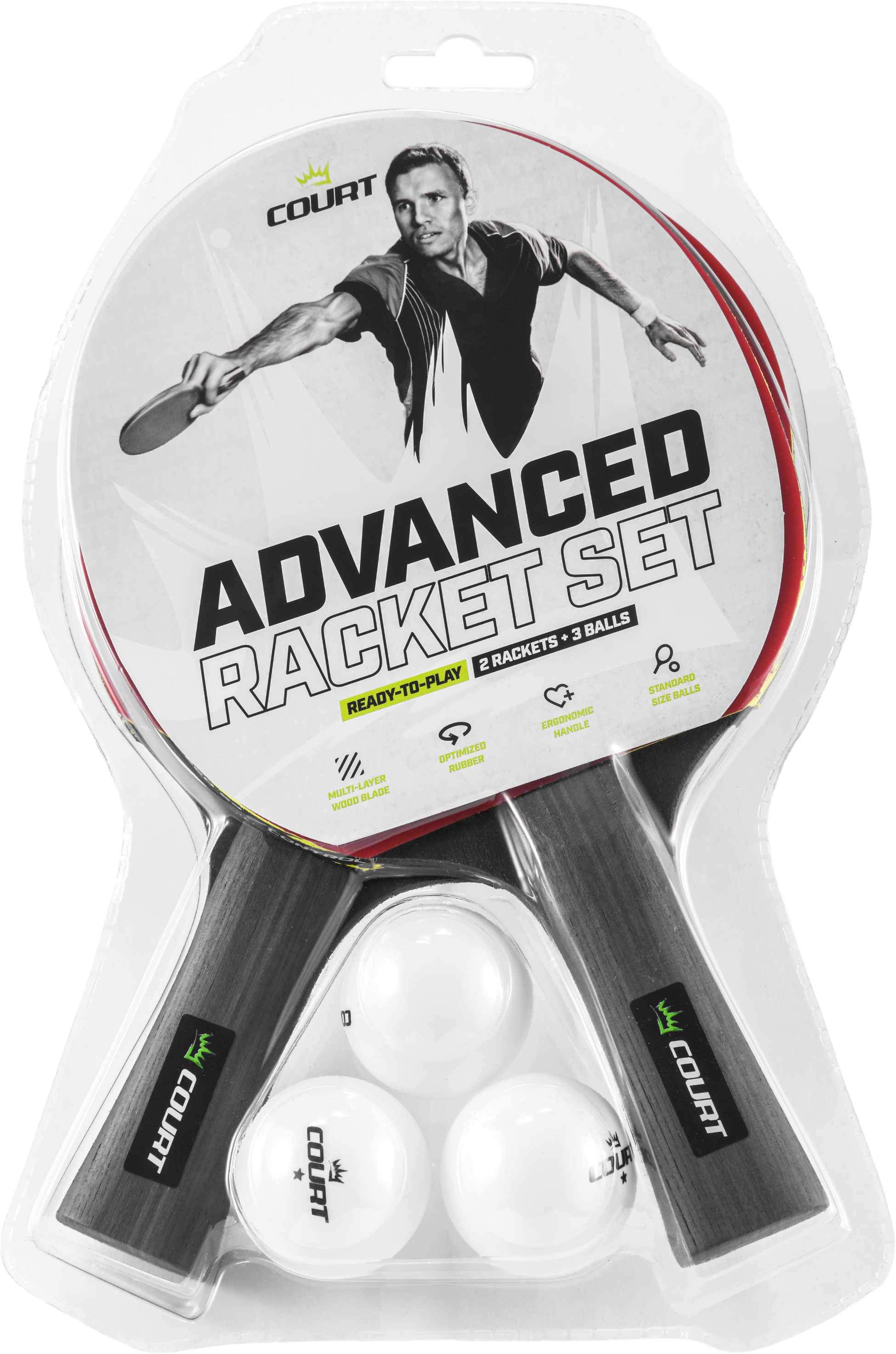 GYMSTICK, Court Advanced Pingisracketset Med Bollar