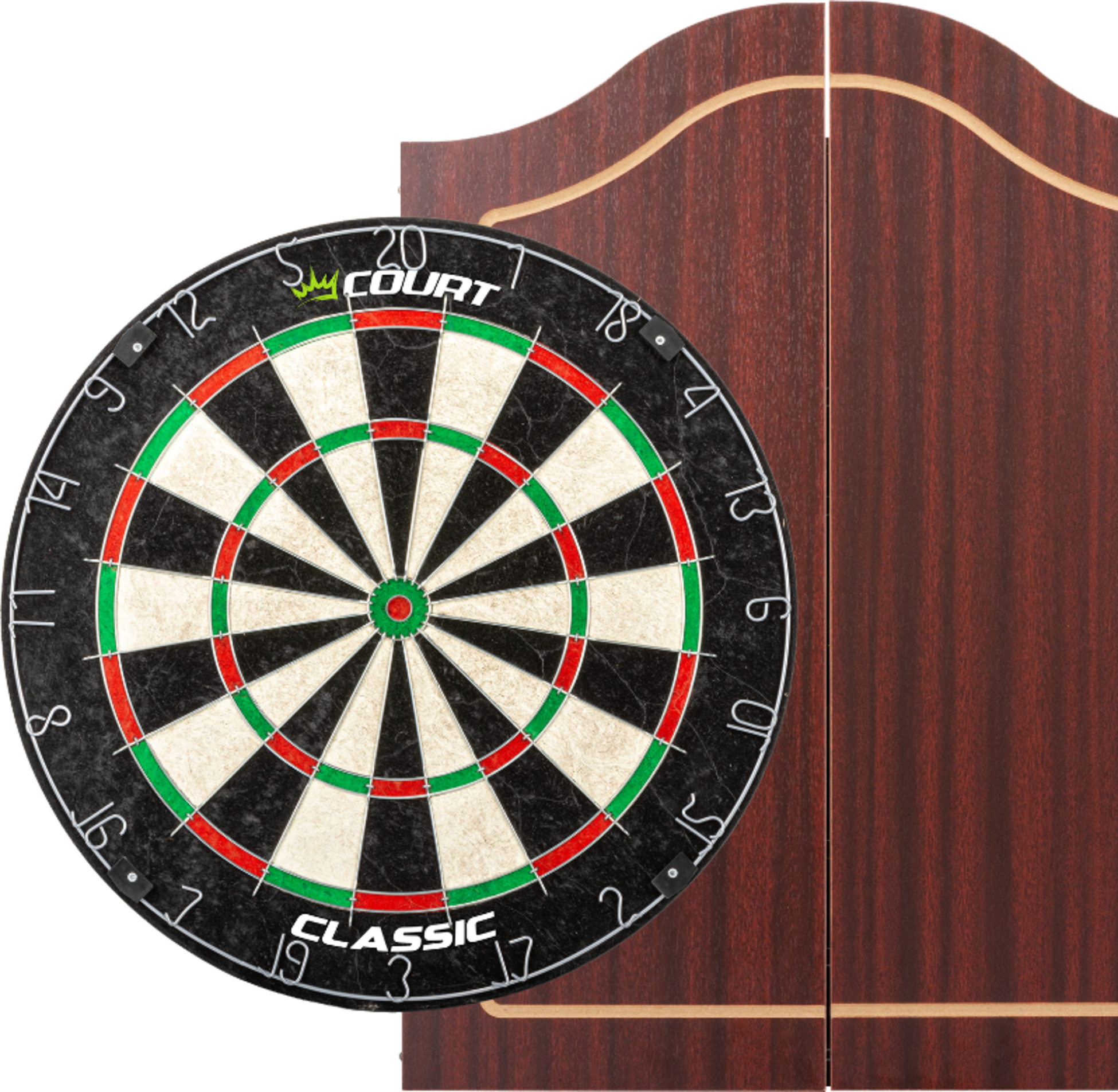 GYMSTICK, Court Classic Dartboard Cabinet Set Brown