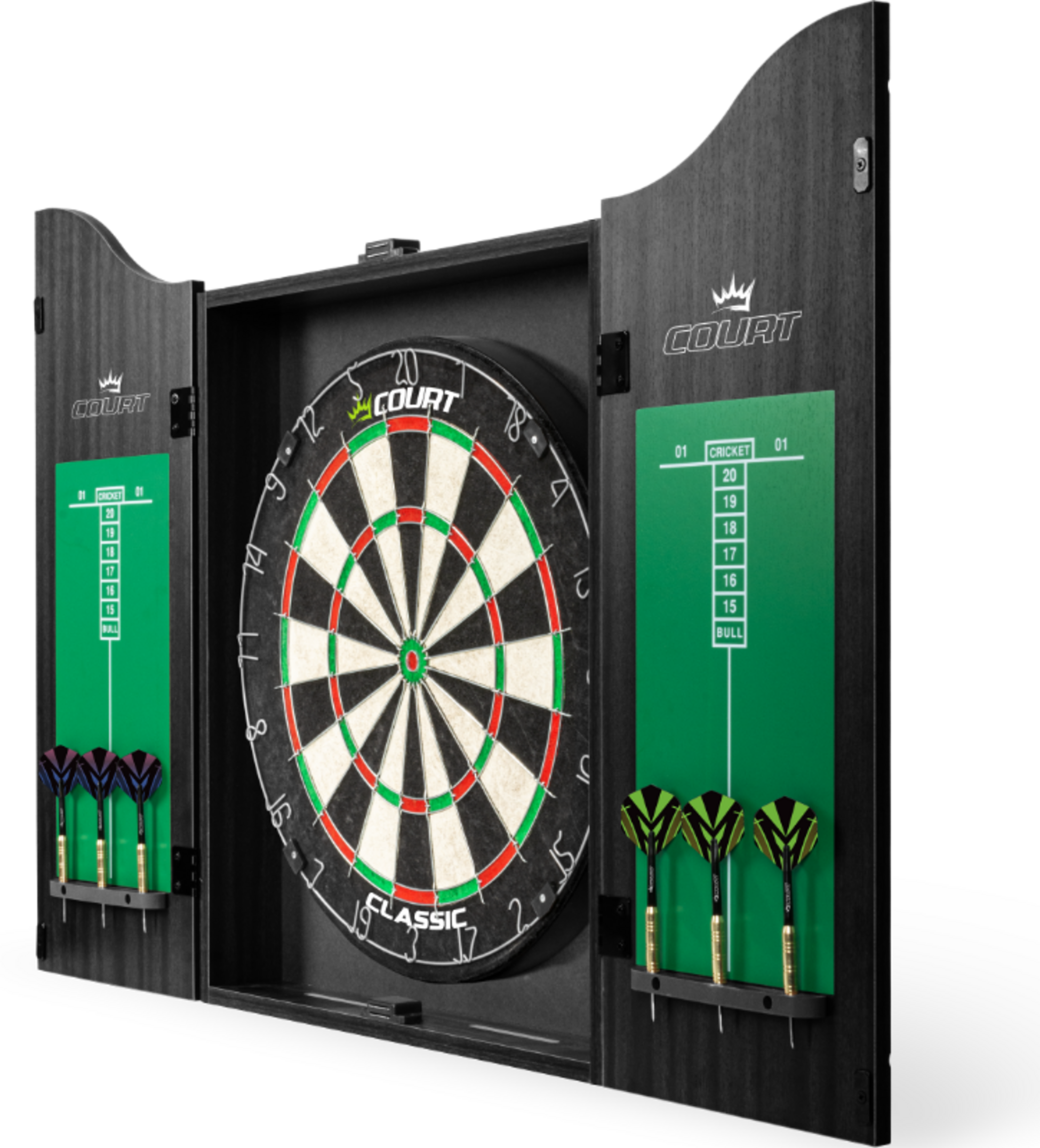 GYMSTICK, Court Classic Dartboard Cabinet Set