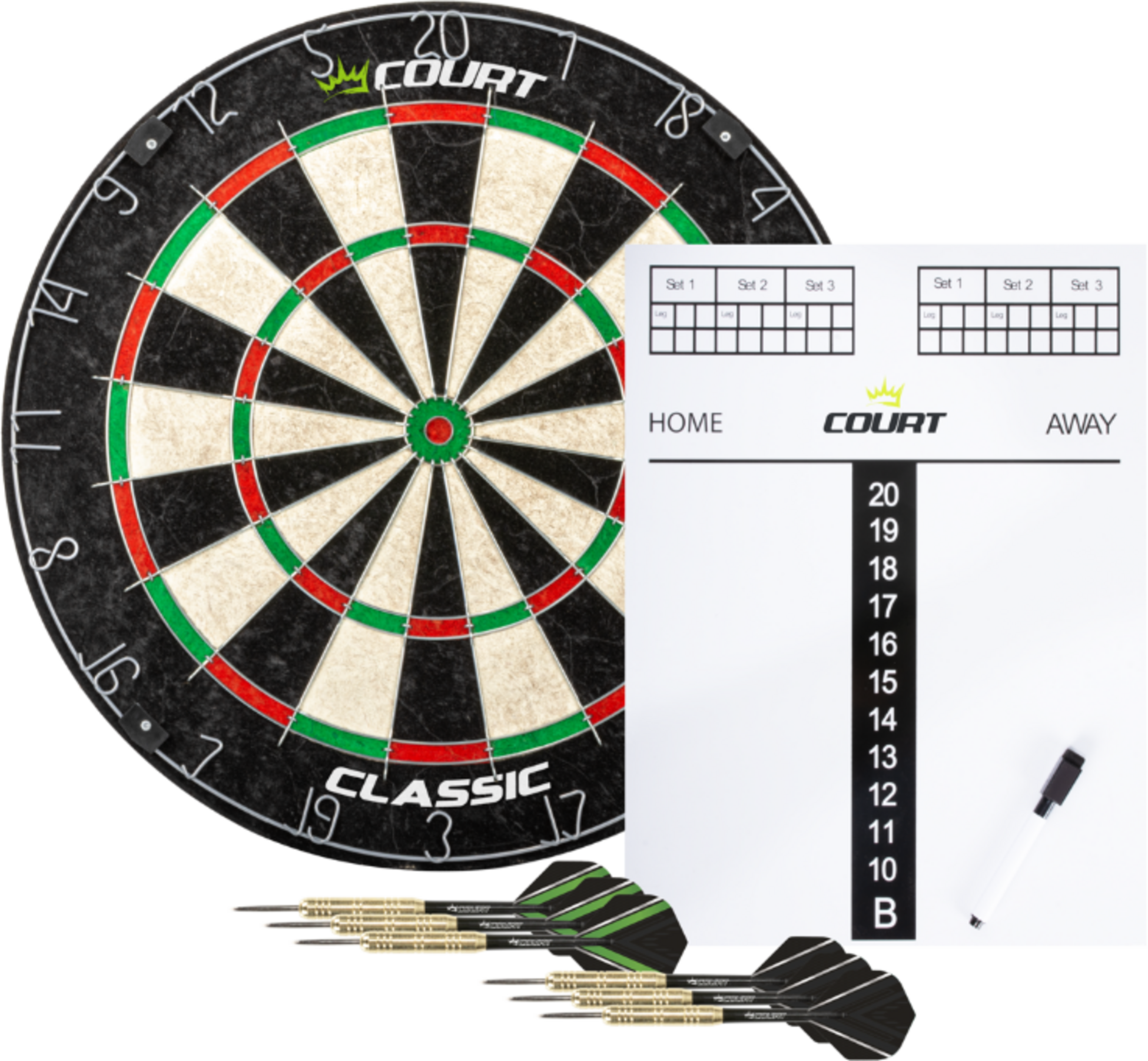 GYMSTICK, Court Classic Dartboard Set