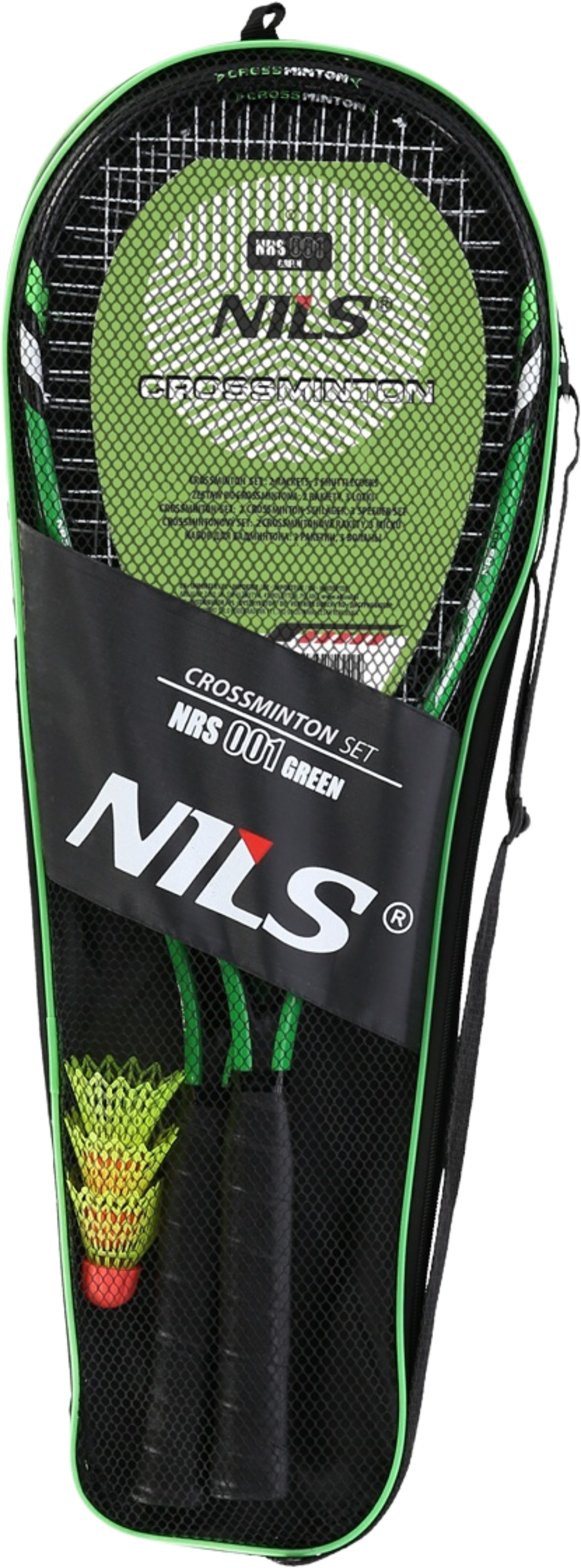 NORTHIX, Crossminton Set With 2 Rackets, Shuttlecocks, Green Cover