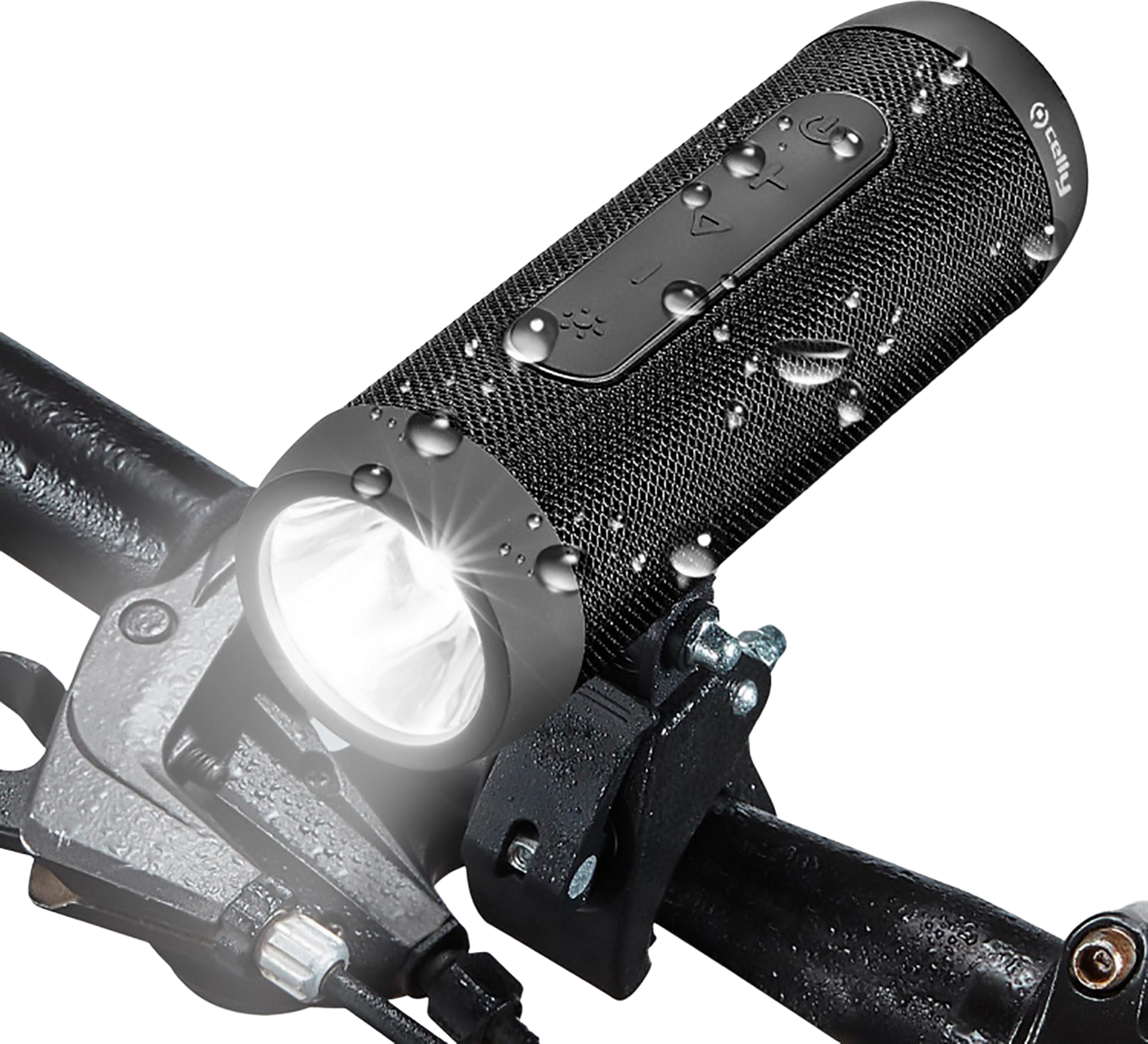 CELLY, Cykellampa Med H&ouml;gtalare/powerbank