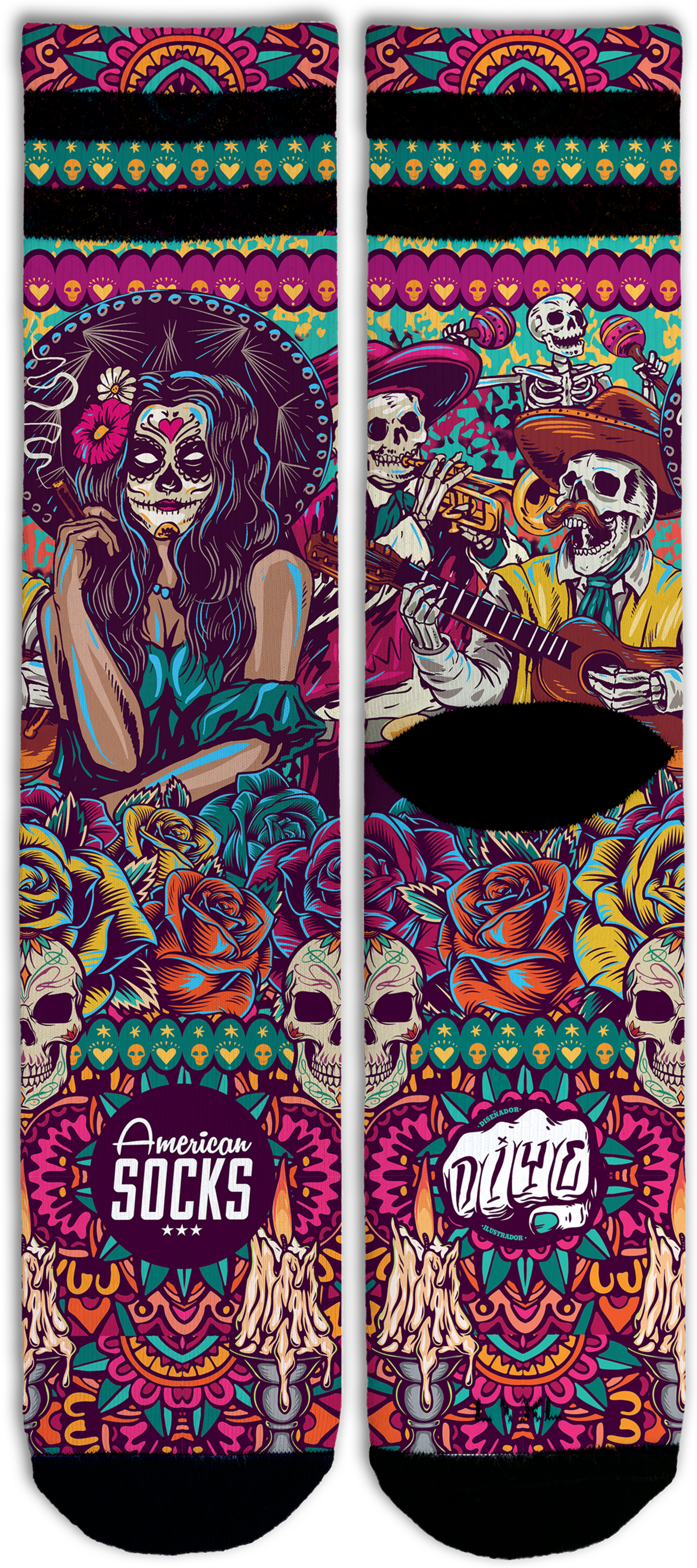 AMERICAN SOCKS, Día De Los Muertos - Mid High