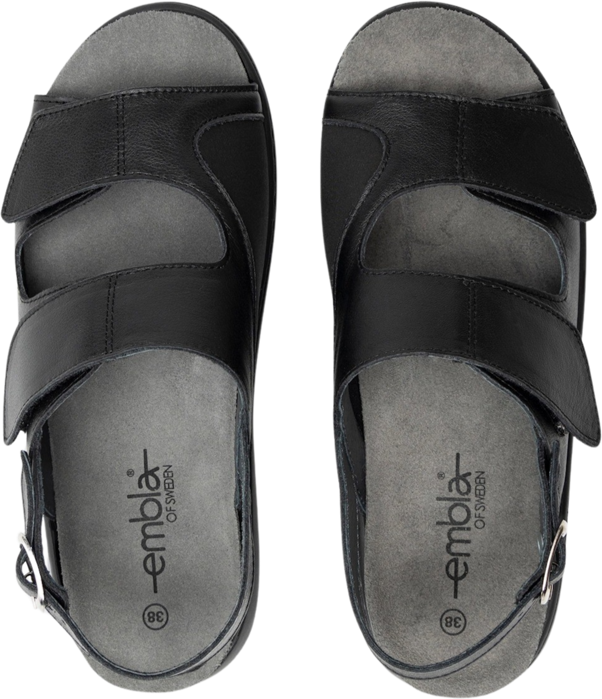 EMBLA, Damsandal Svart - Elastisk Insida - Ergoflex