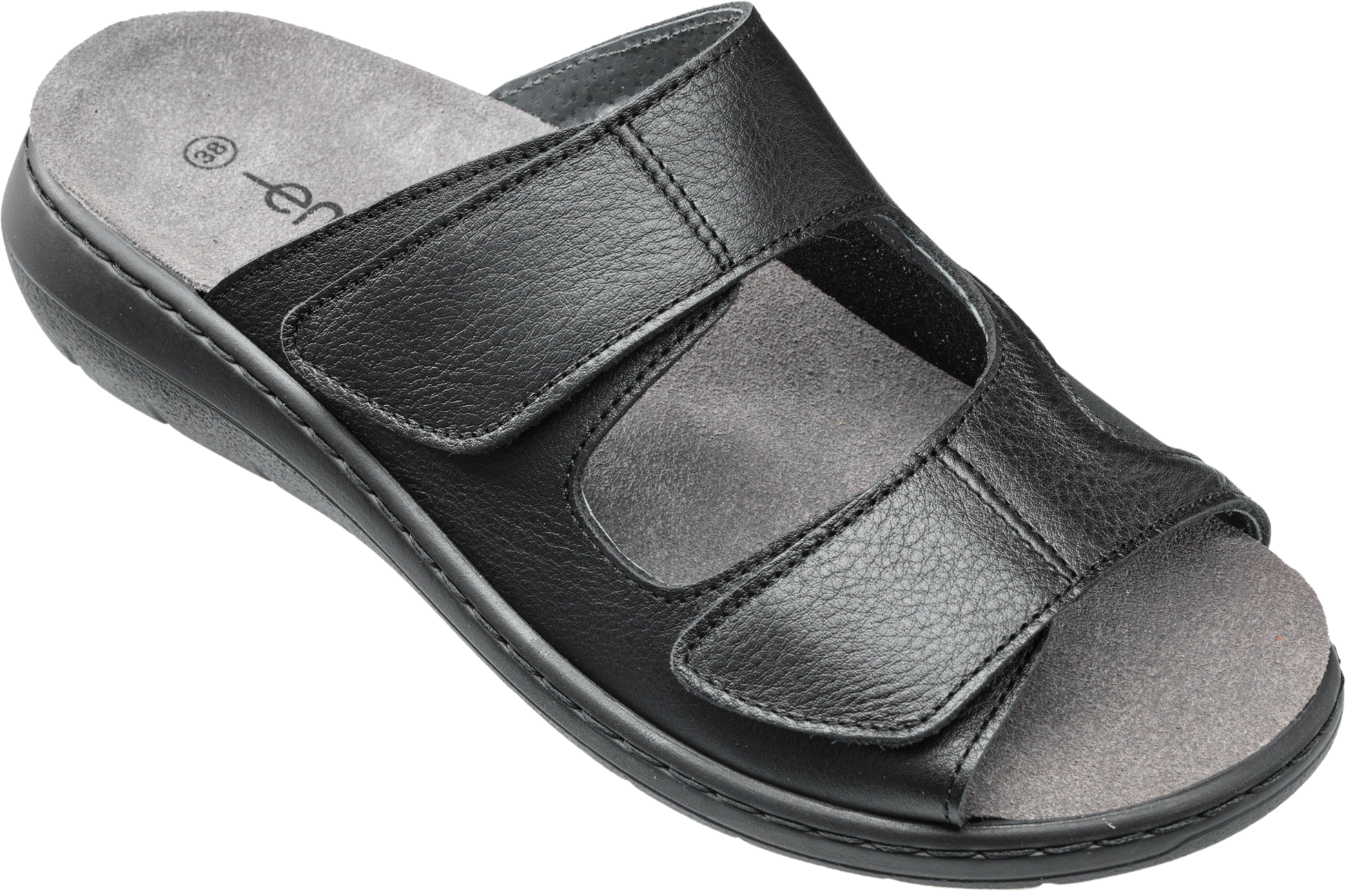 EMBLA, Damsandal Svart -elastisk Insida - Ergoflex