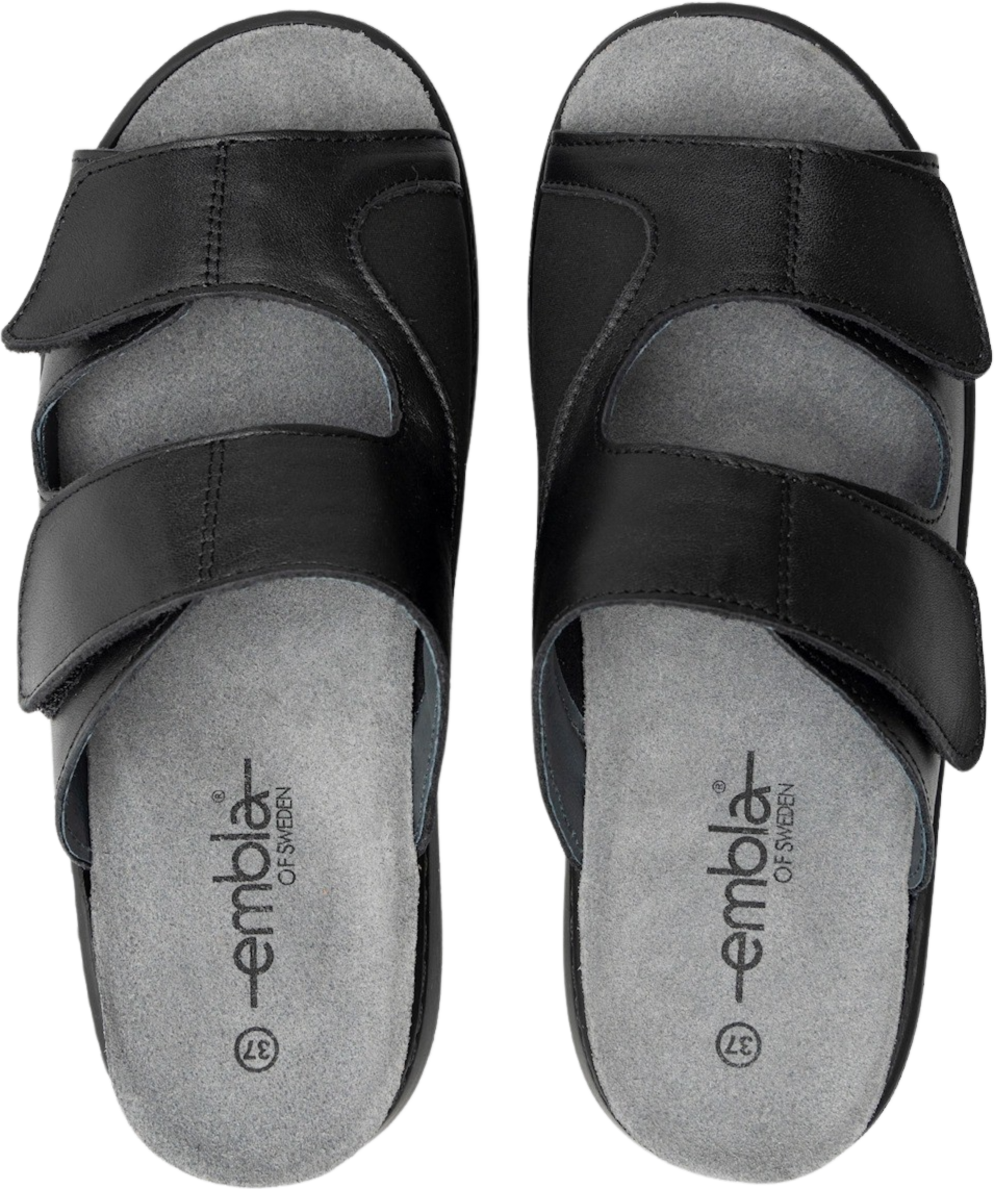 EMBLA, Damsandal Svart -elastisk Insida - Ergoflex