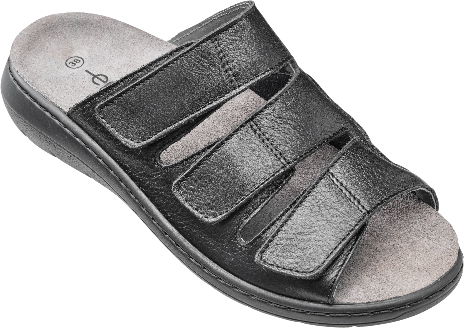 EMBLA, Damsandal Svart Med Elastisk Insida - Ergoflex