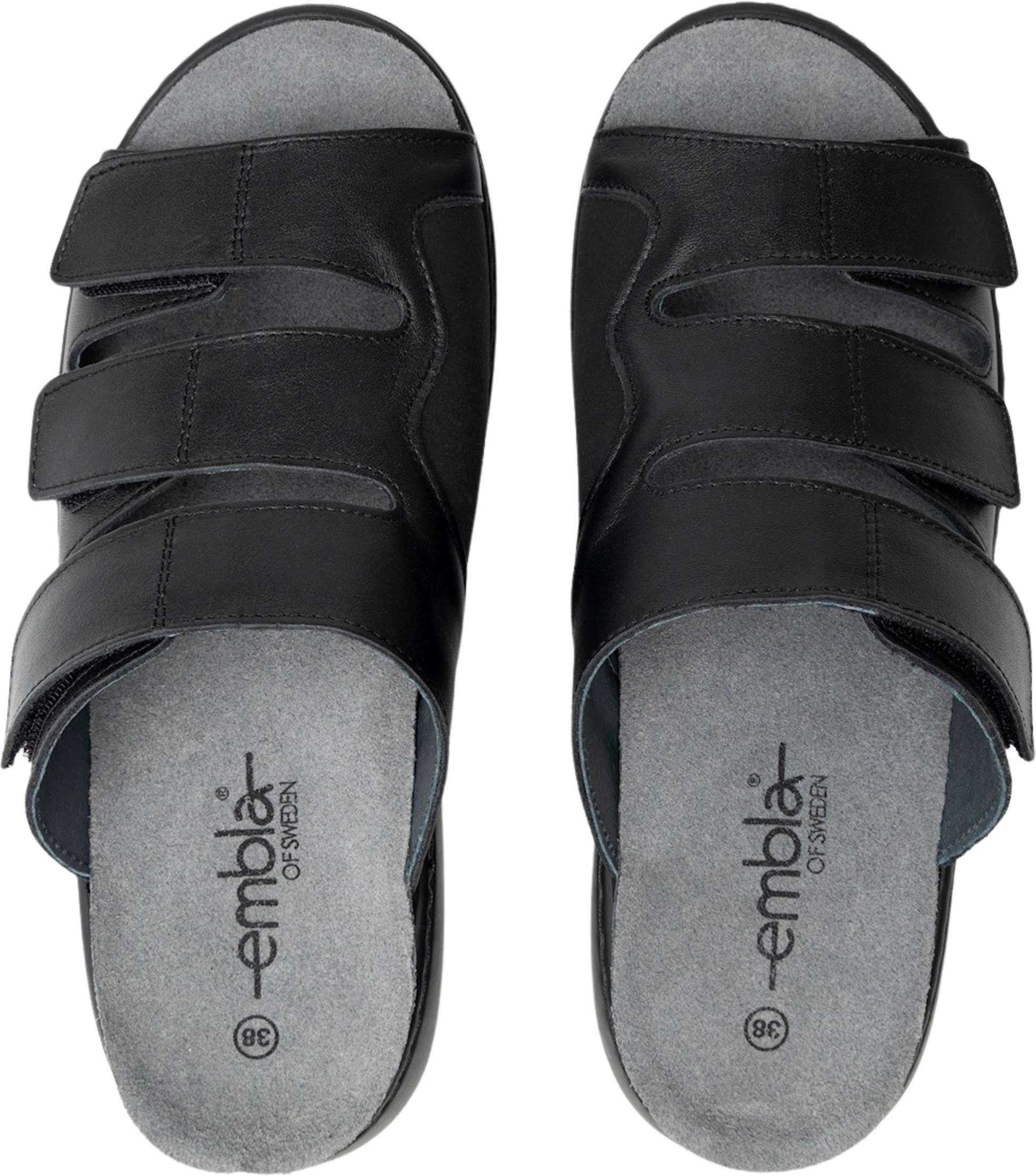 EMBLA, Damsandal Svart Med Elastisk Insida - Ergoflex