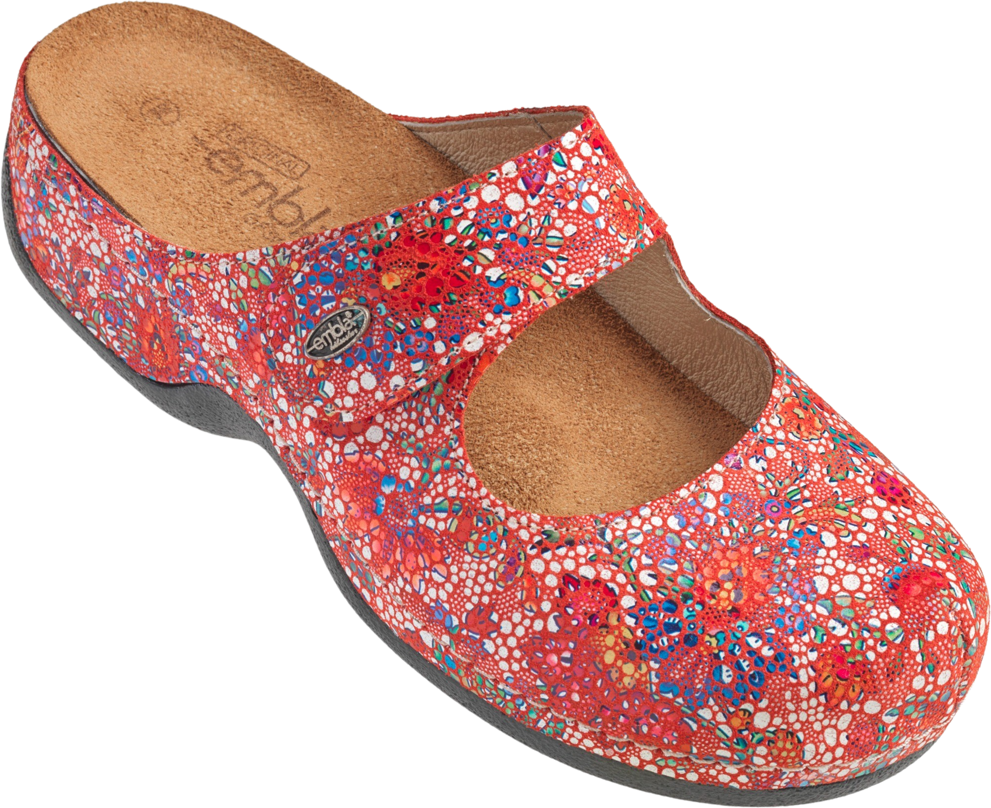 EMBLA, Damtoffel R&ouml;d/dekor - Ergoflex