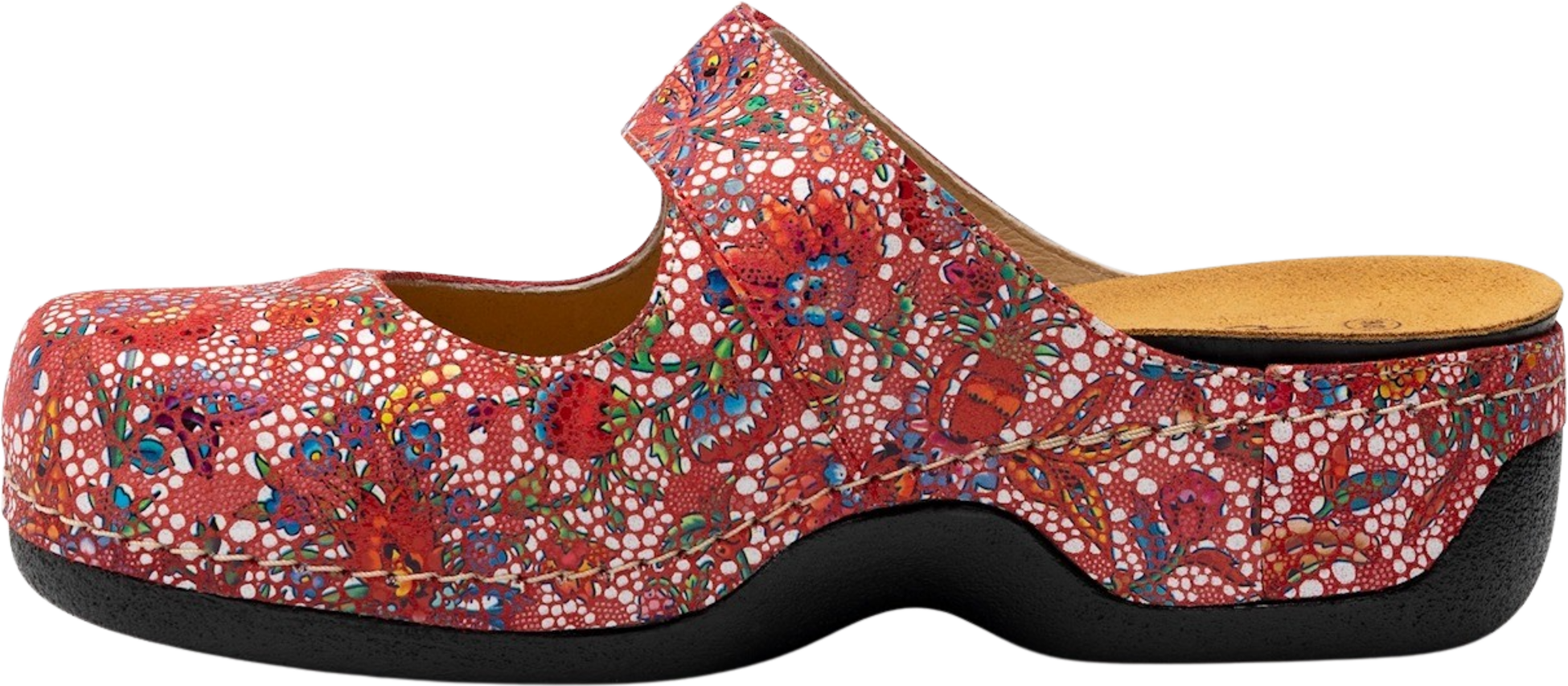 EMBLA, Damtoffel R&ouml;d/dekor - Ergoflex