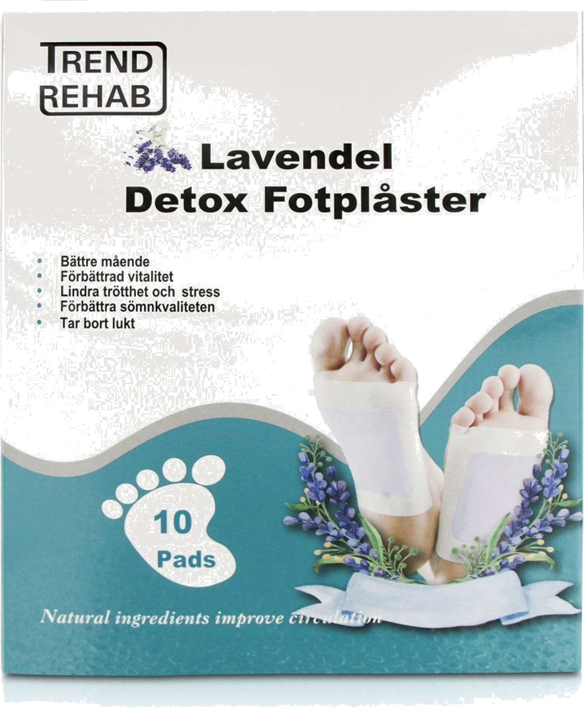 TRENDREHAB, Detoxpl&aring;ster Med Lavendel 10-pack &ndash; Naturlig Rening Och Avslappning