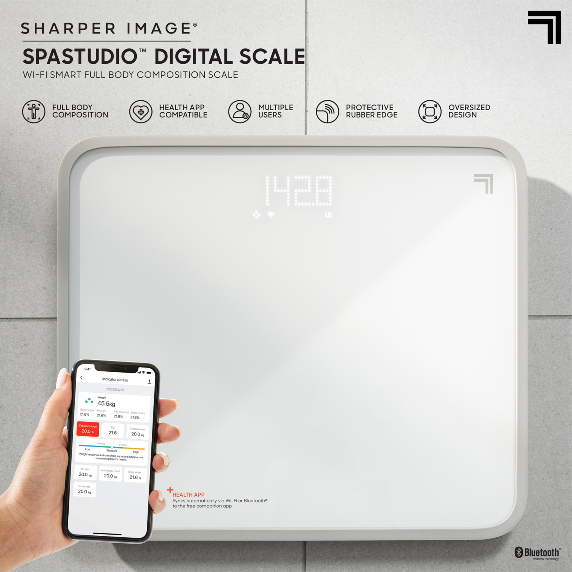 SHARPER IMAGE, Digital Badrumsvåg Led