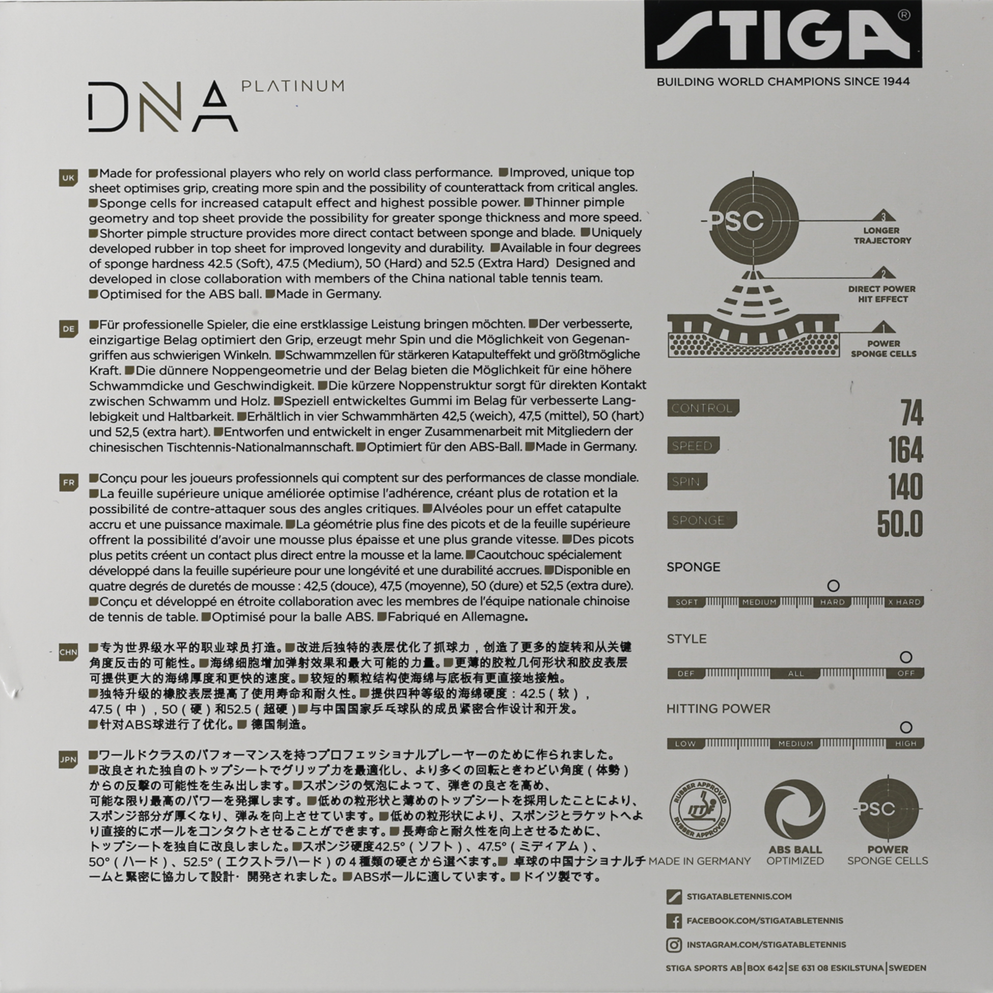 STIGA, Dna Platinum H