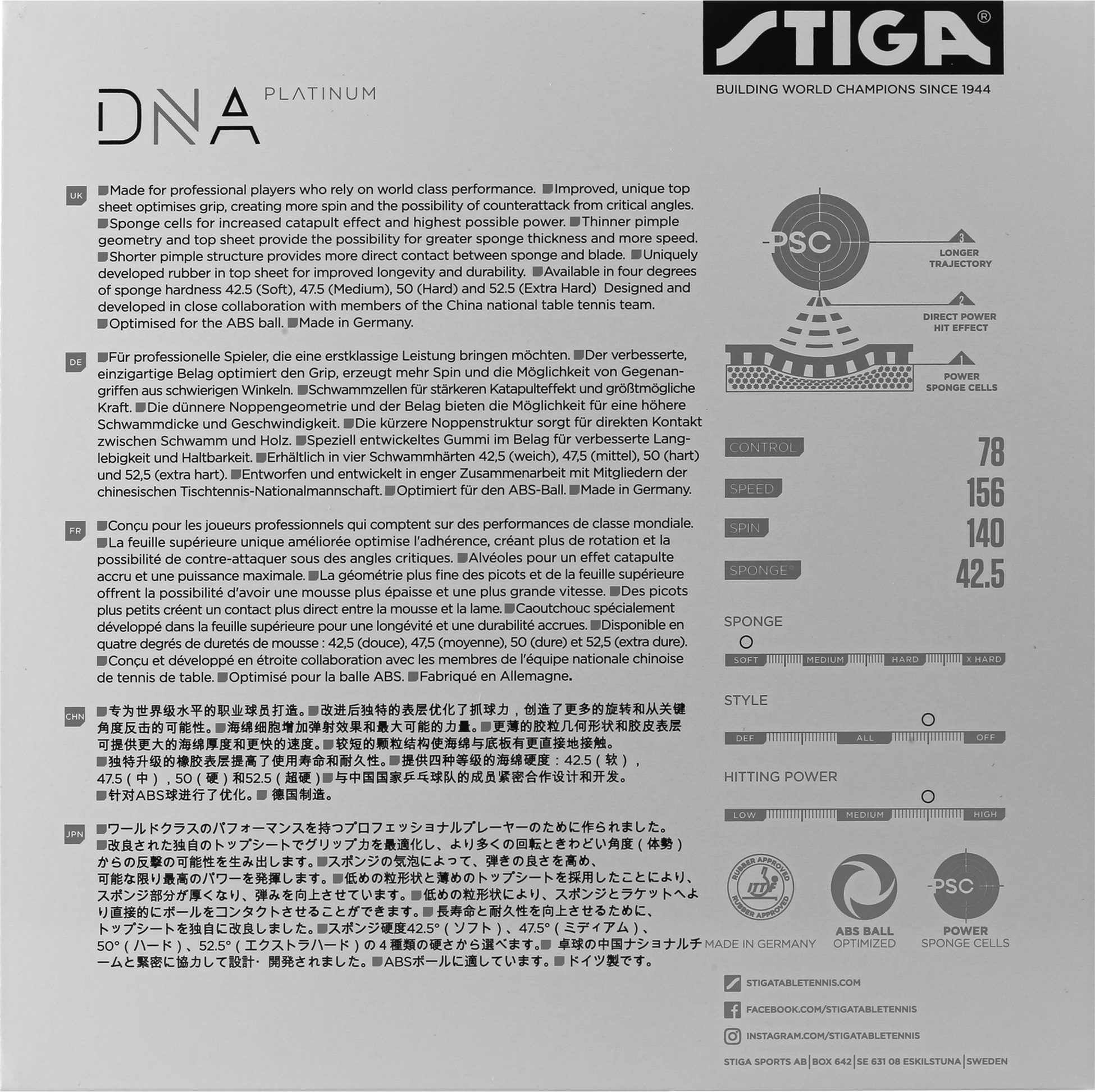 STIGA, Dna Platinum S