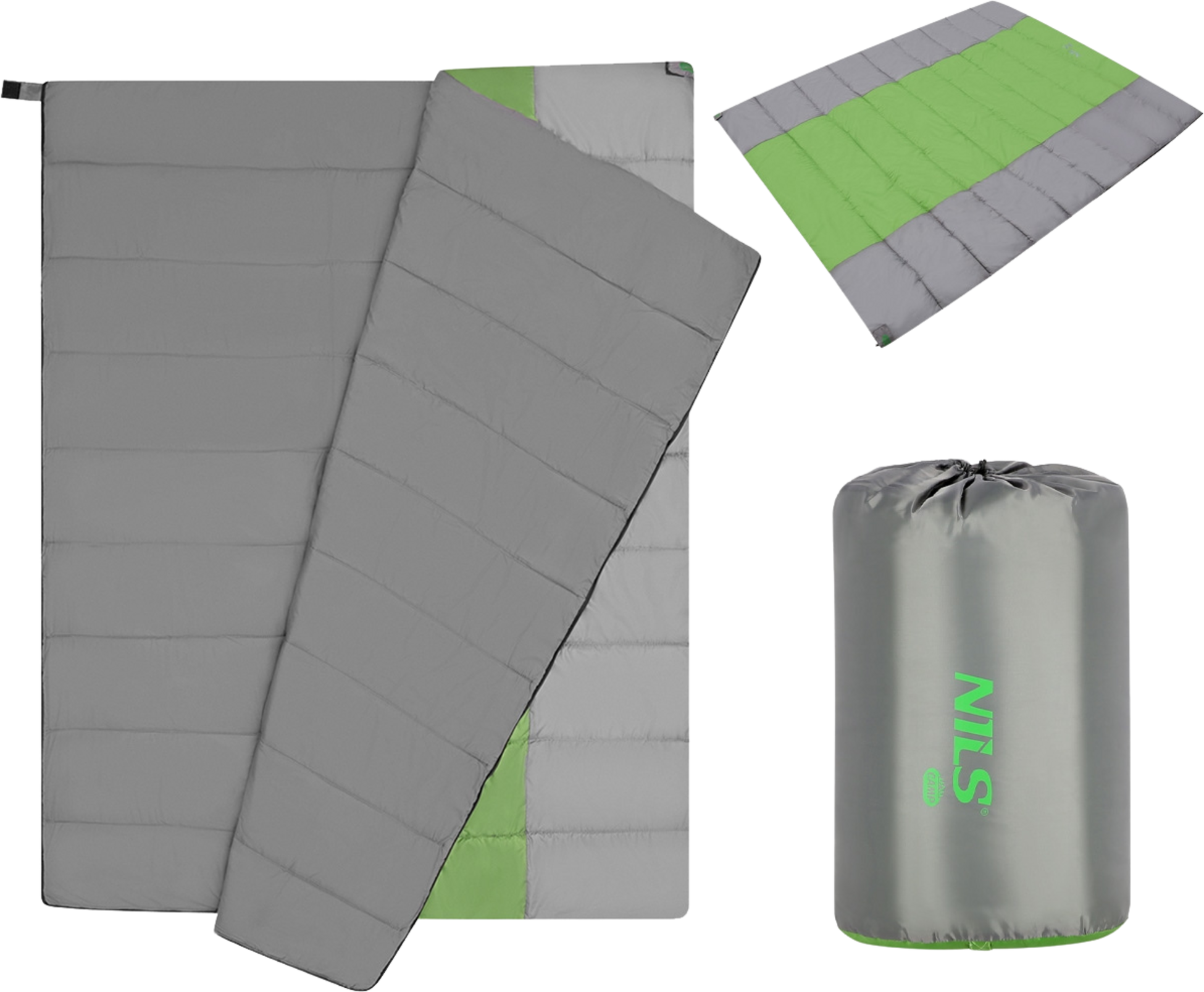 NORTHIX, Double Sleeping Bag, Gray-green, Lightweight, 2-person