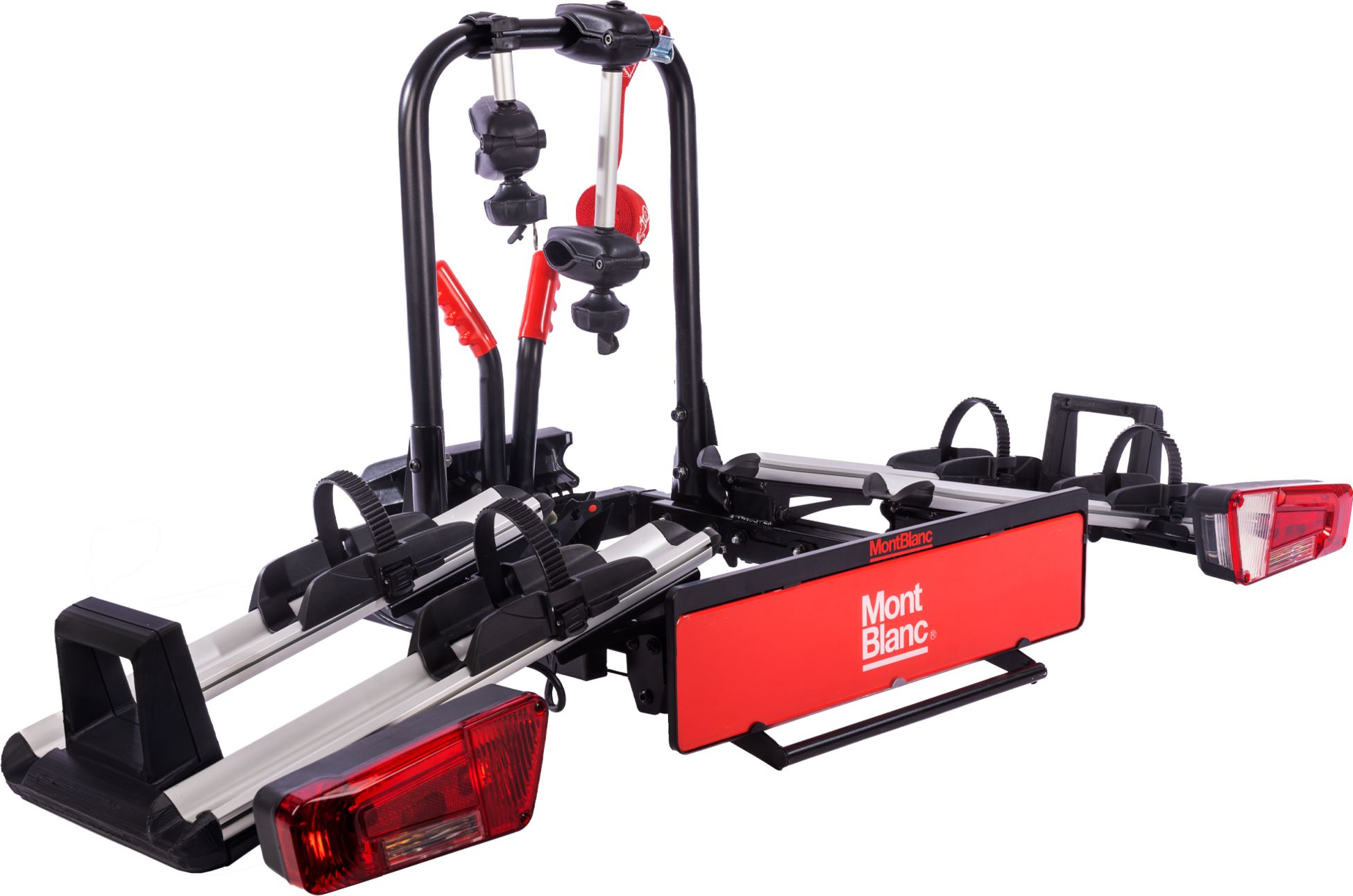 MONT BLANC, Dragkroksmonterad cykelh&aring;llare SAREK - 2 cyklar/elcyklar
