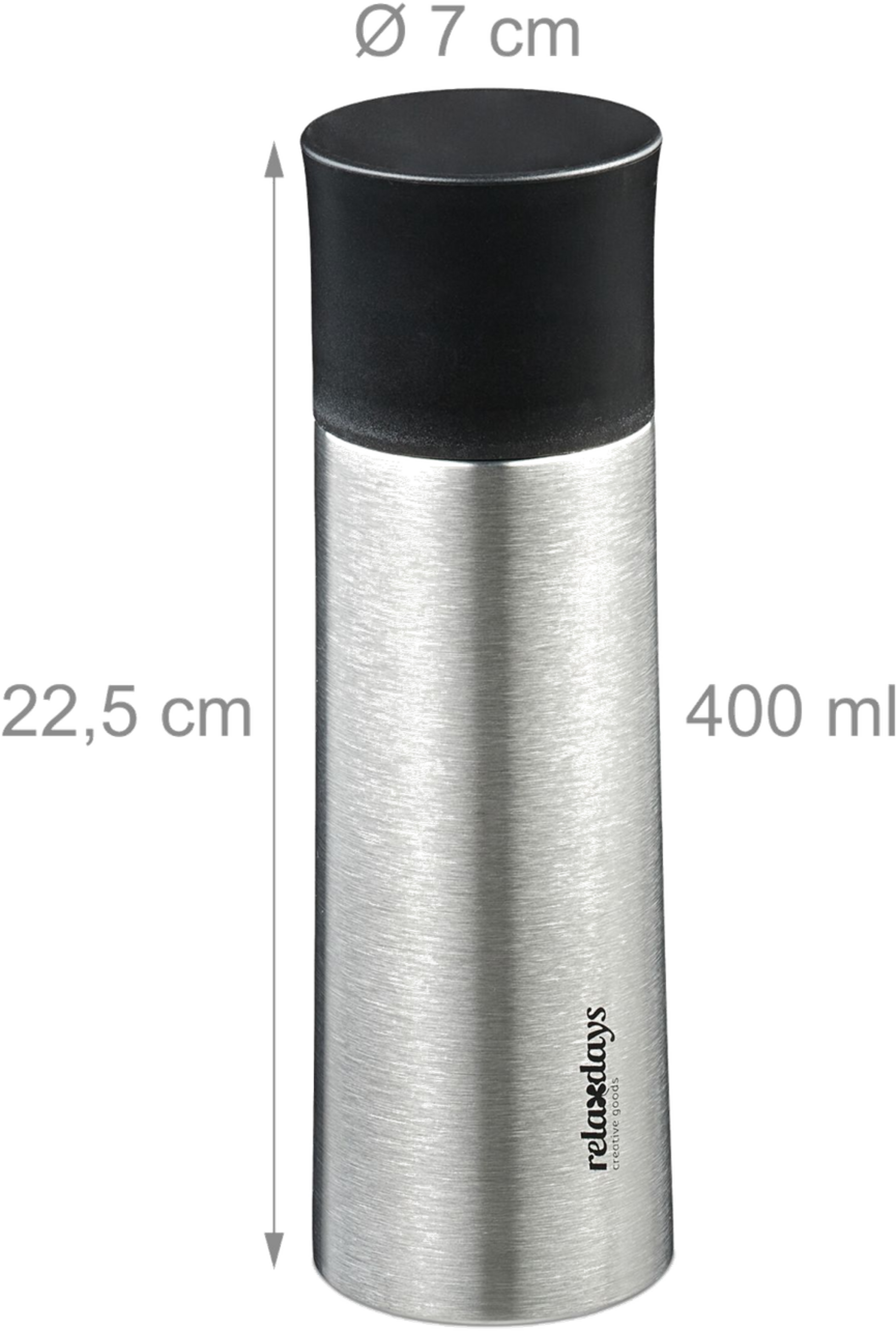 B2X, Drinking Bottle In Stainless Steel 400 Ml With Cup