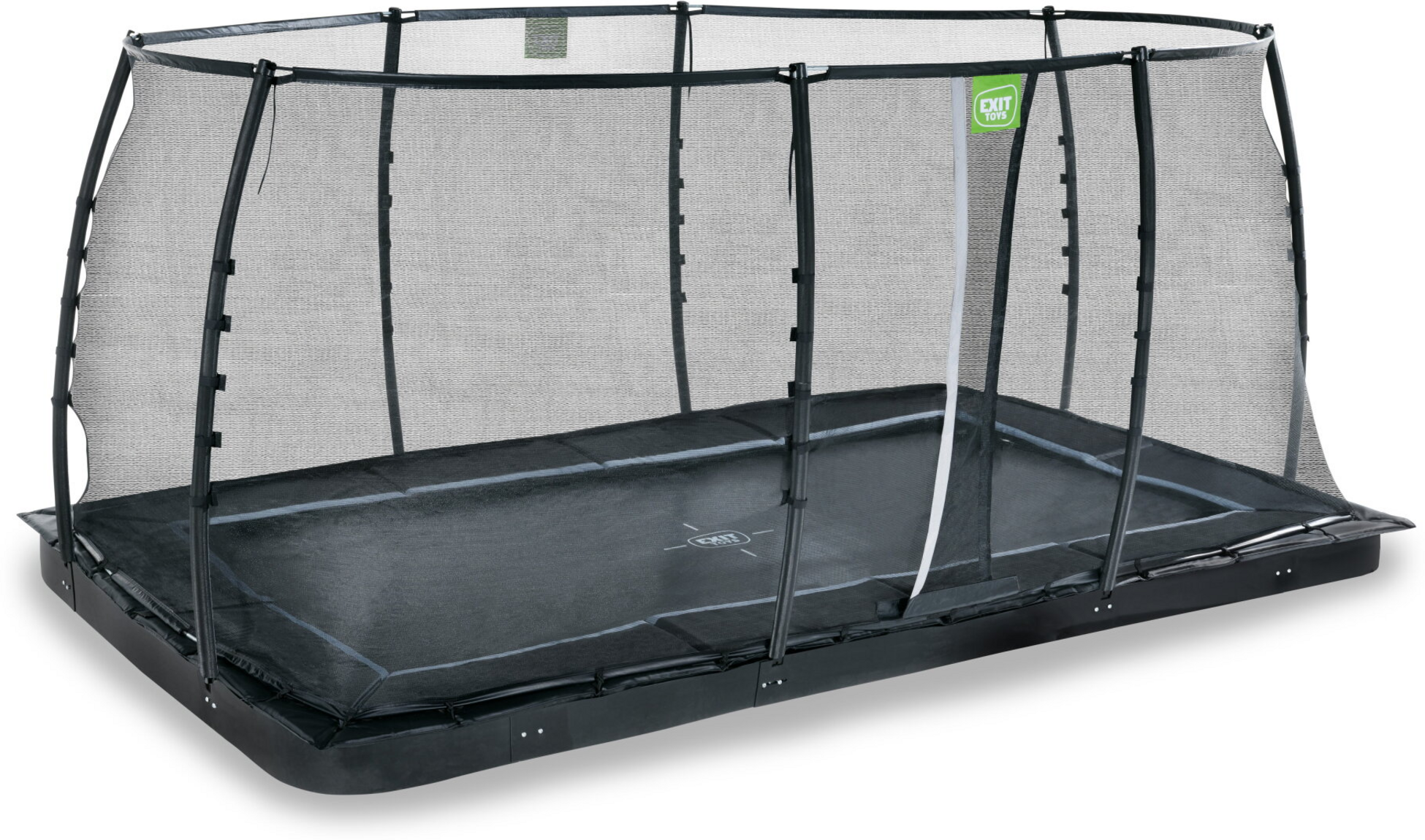 EXIT, Dynamic Marktrampolin 244x427cm Med Skyddsn&auml;t - Svart