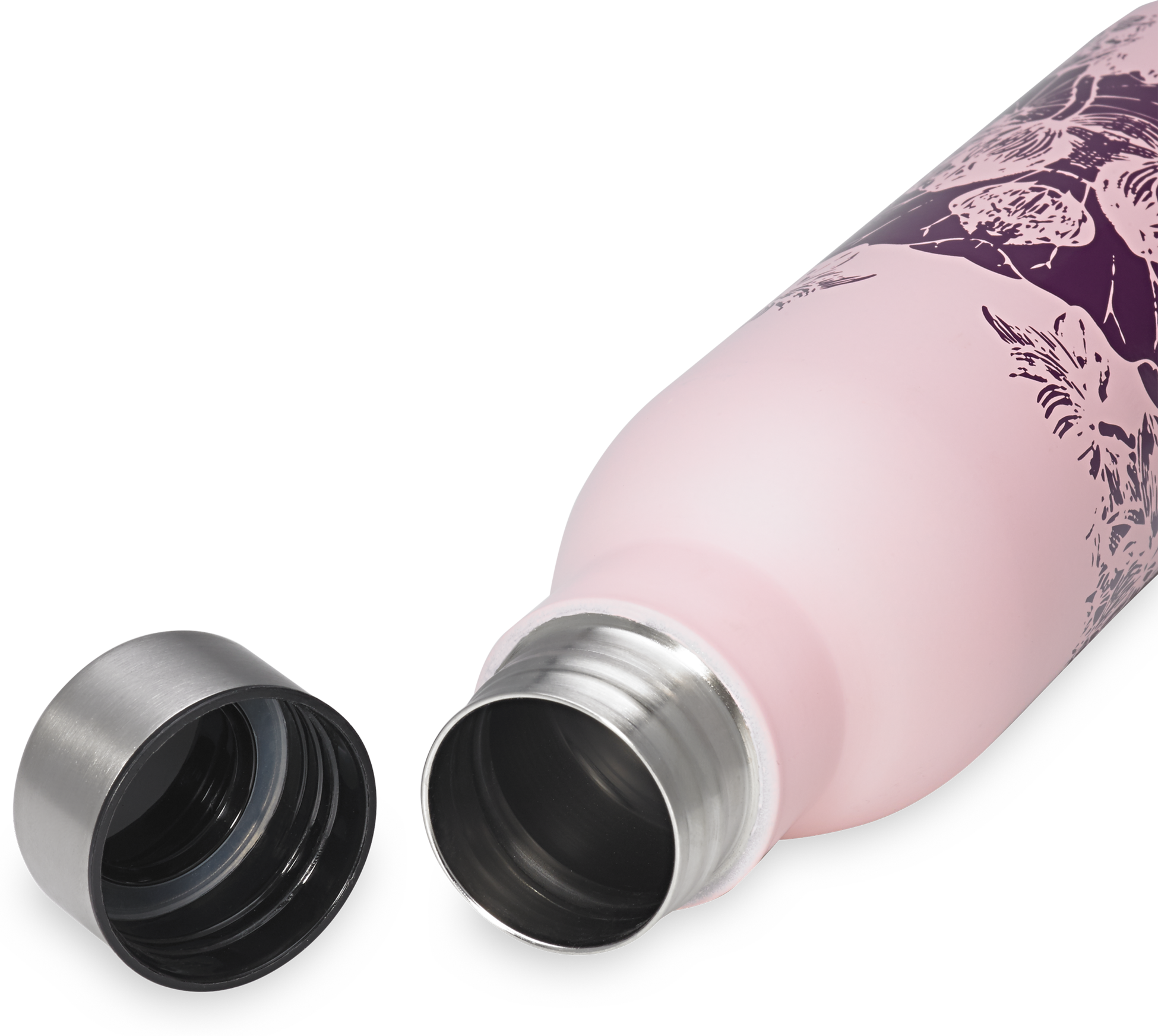 GAIAM, Easy-grip Water Bottle 25oz/740ml Ow Stainless Steel Floral