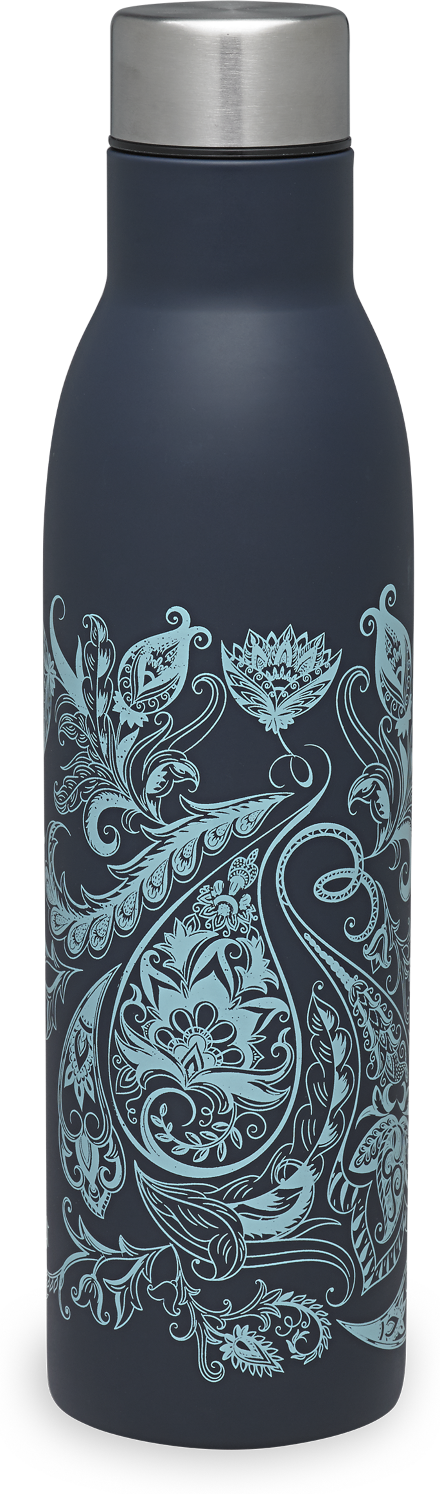GAIAM, Easy-grip Water Bottle 25oz/740ml Ow Stainless Steel Spring Paisley