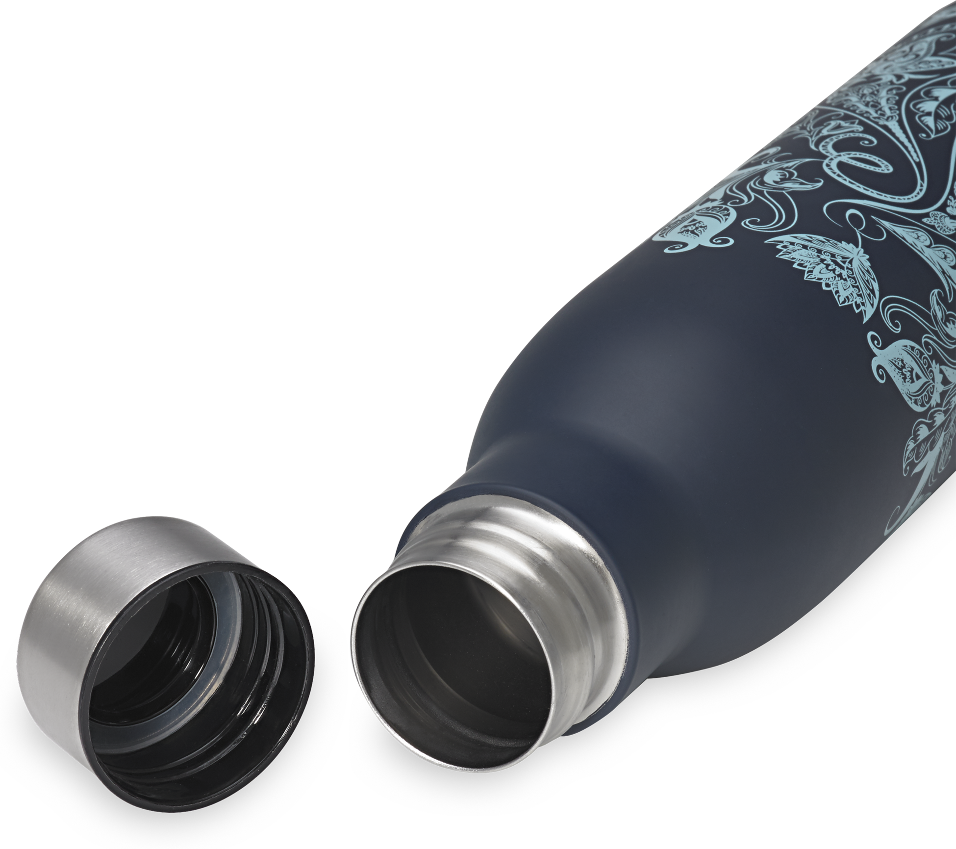 GAIAM, Easy-grip Water Bottle 25oz/740ml Ow Stainless Steel Spring Paisley