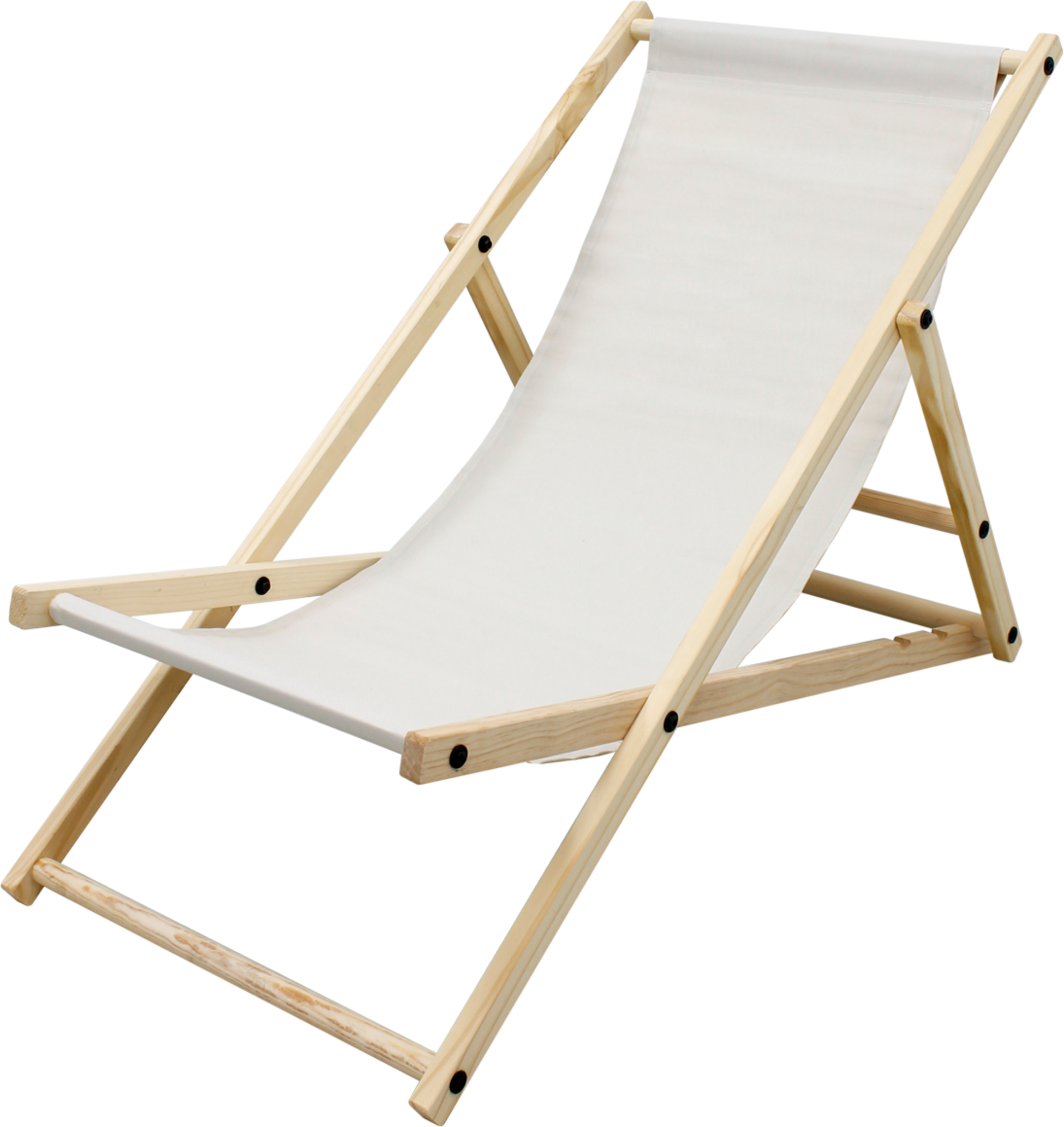 ECD GERMANY, Ecd Germany Foldable Wooden Deck Chair Garden Sun Lounger Beige Reclining Beach Chair