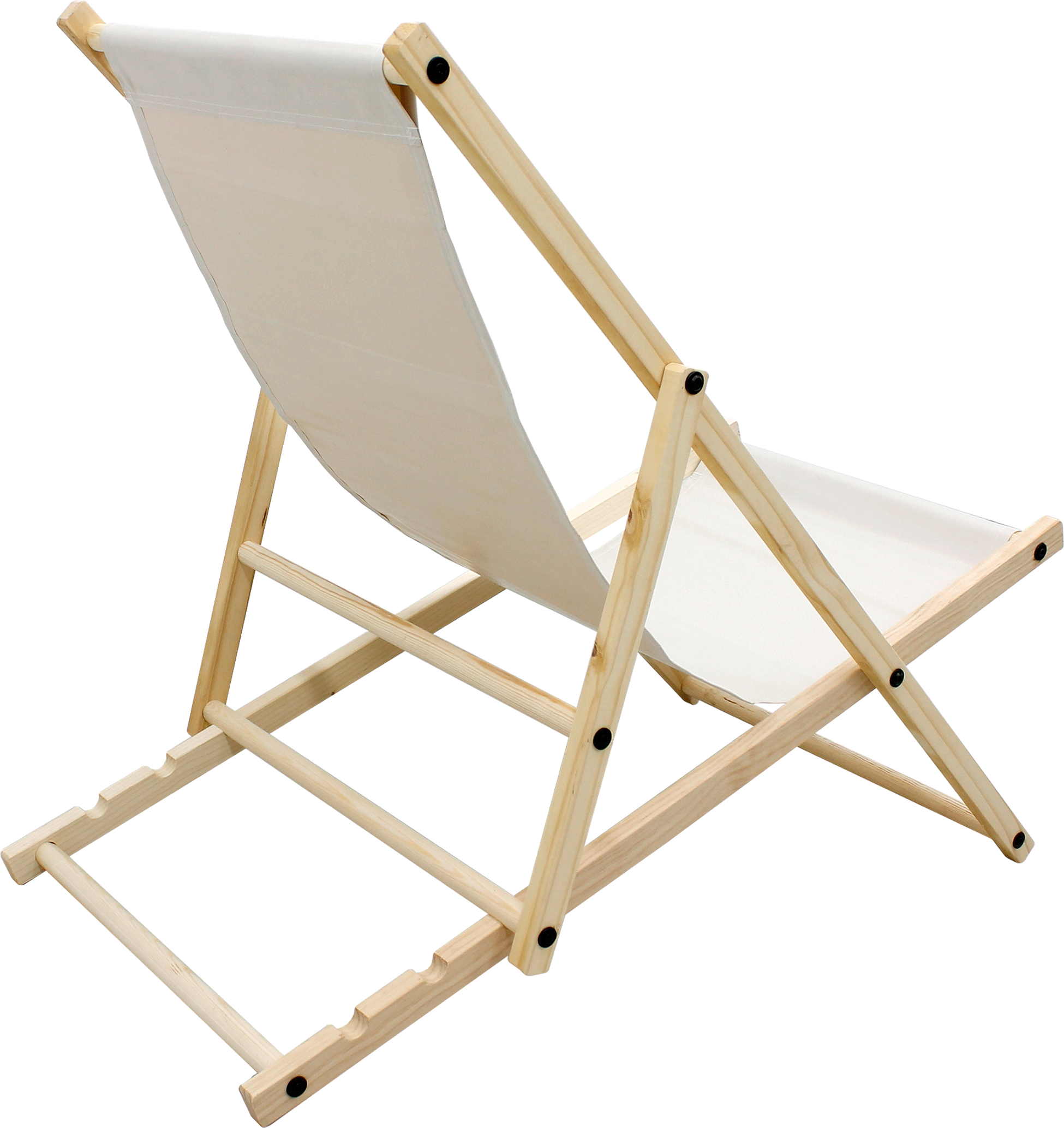 ECD GERMANY, Ecd Germany Foldable Wooden Deck Chair Garden Sun Lounger Beige Reclining Beach Chair