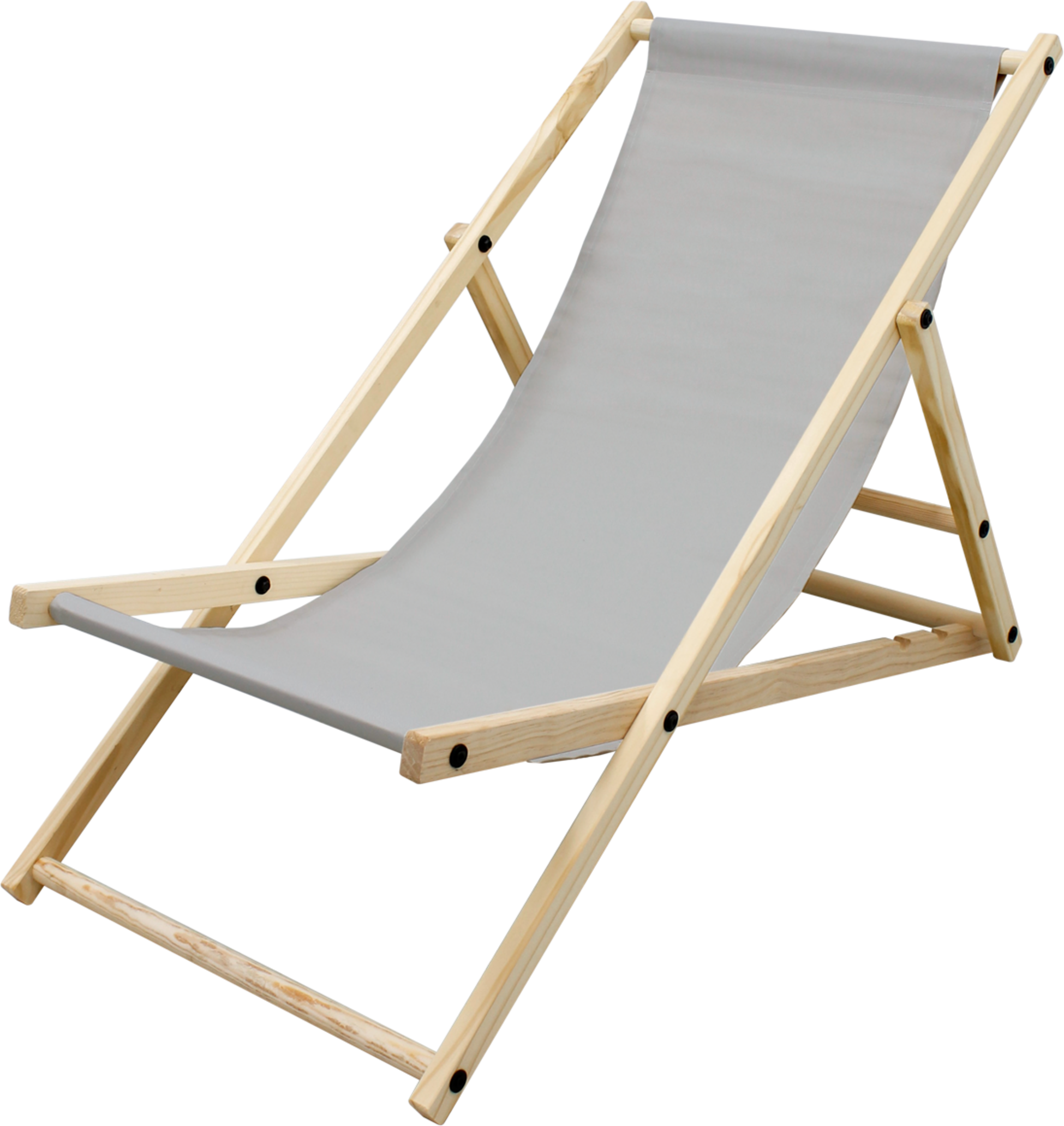 ECD GERMANY, Ecd Germany Foldable Wooden Deck Chair Garden Sun Lounger Light Gray Reclining