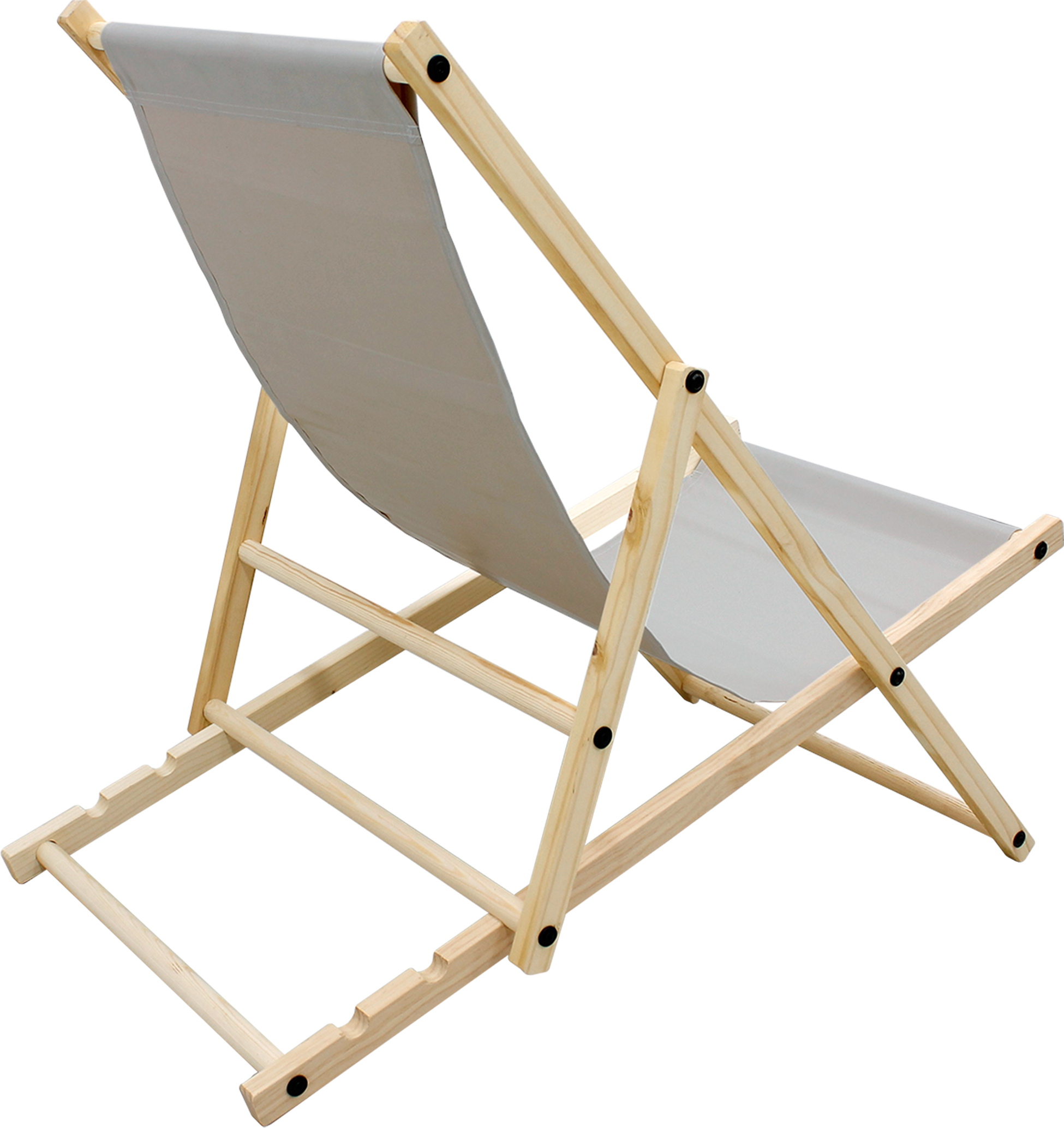 ECD GERMANY, Ecd Germany Foldable Wooden Deck Chair Garden Sun Lounger Light Gray Reclining
