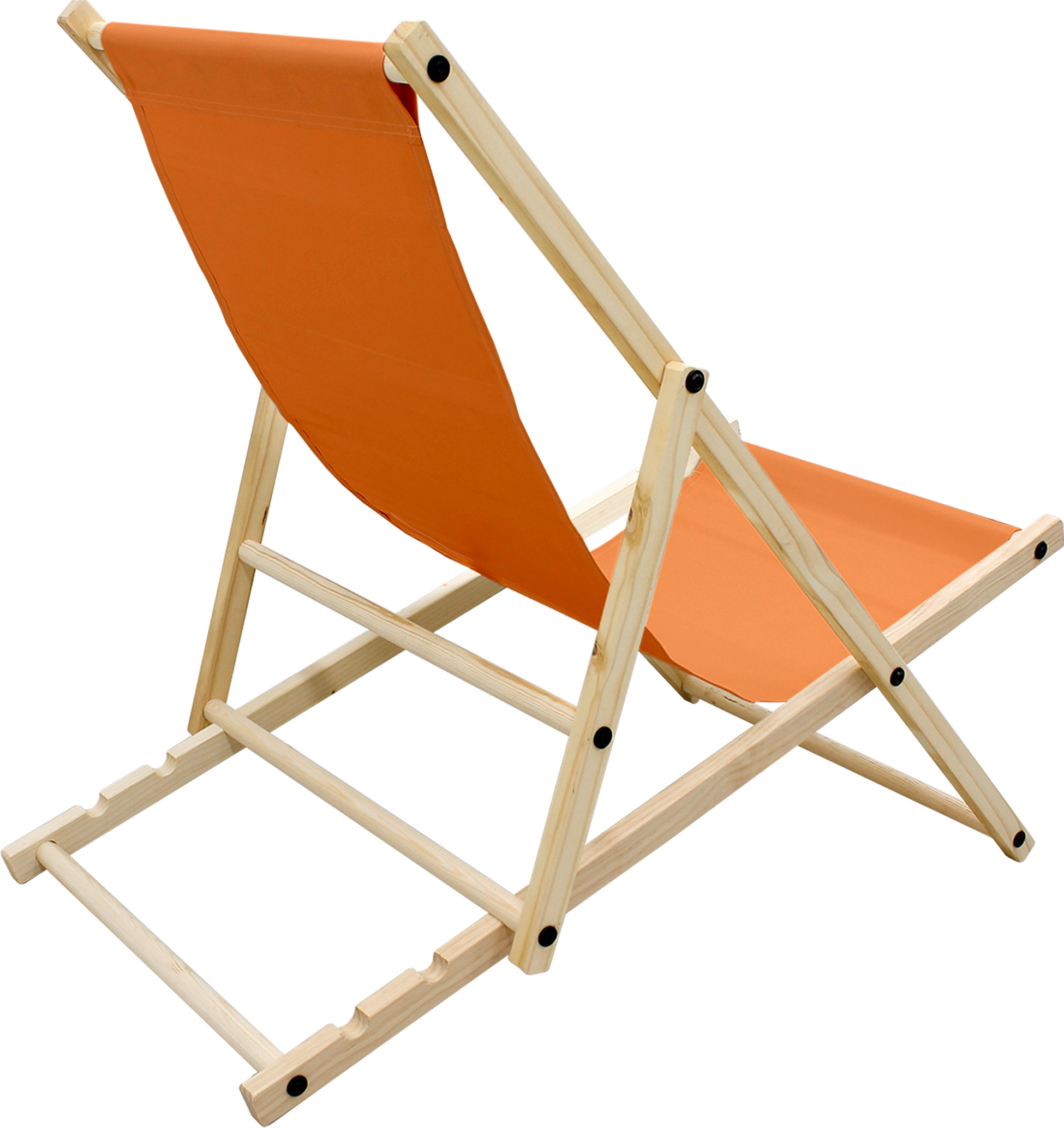 ECD GERMANY, Ecd Germany Foldable Wooden Deck Chair Garden Sun Lounger Orange Reclining