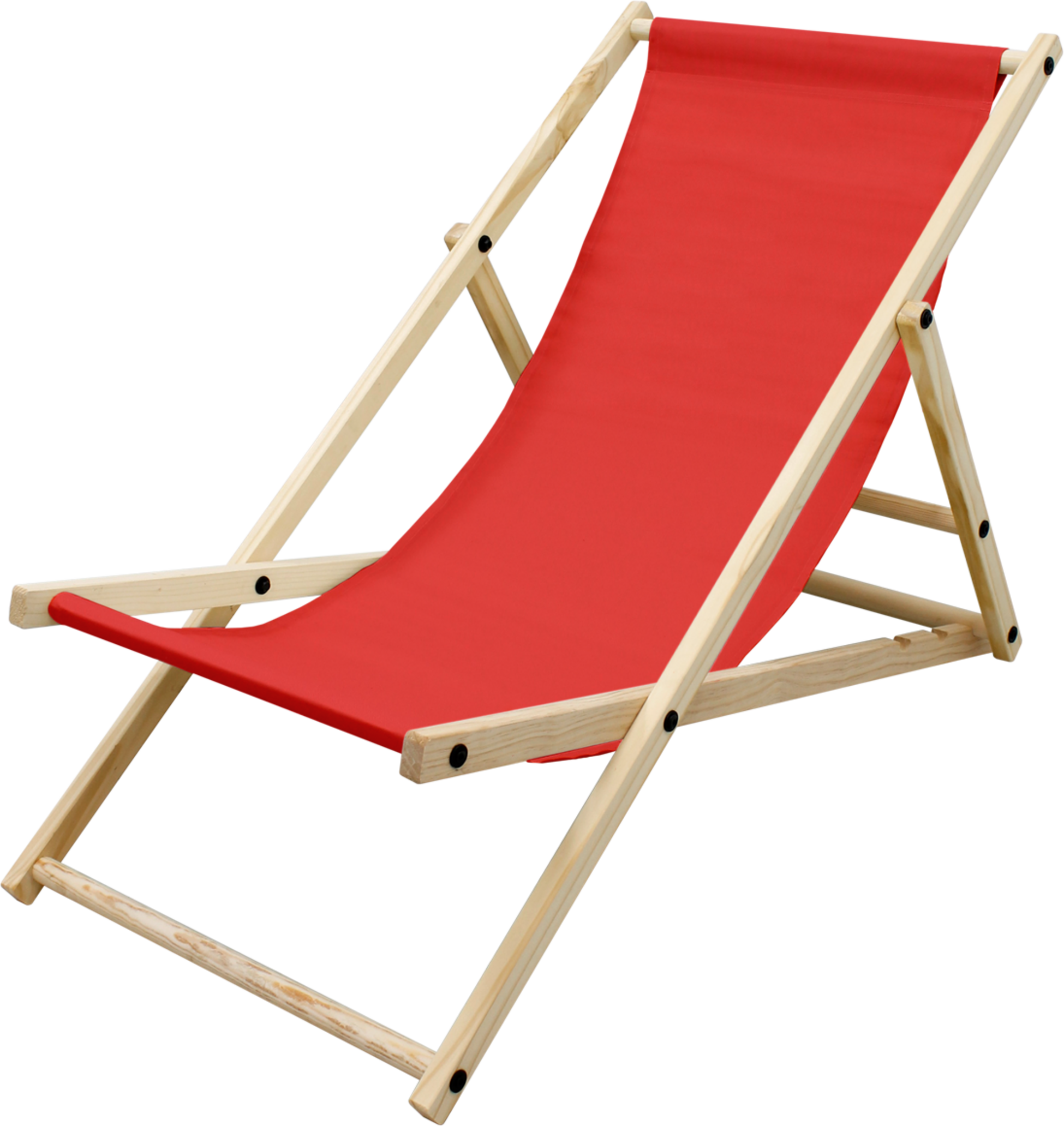 ECD GERMANY, Ecd Germany Foldable Wooden Deck Chair Garden Sun Lounger Red Reclining