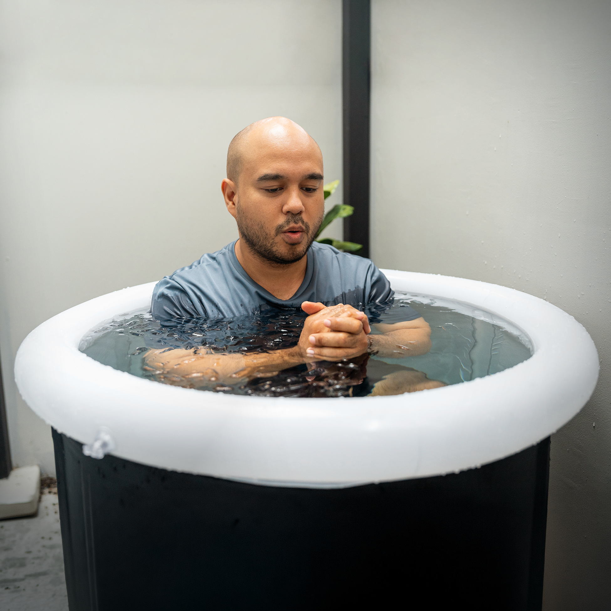 ECD GERMANY, Ecd Germany Ice Bath Barrel &Oslash;80 Cm, Therapy Diving Tub With Cover 350l, Inflatable Bathtub